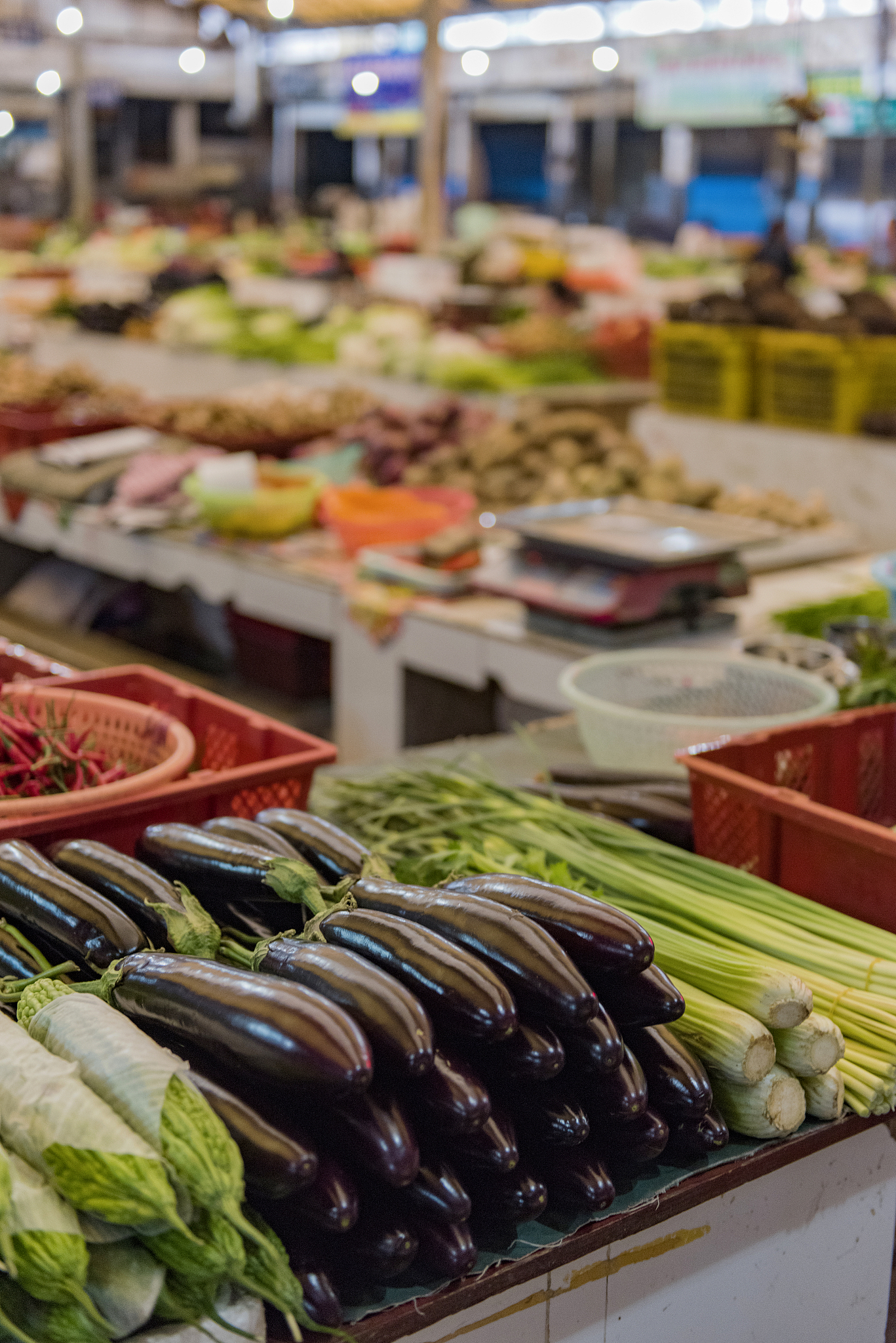 vegetables in a local market in china.