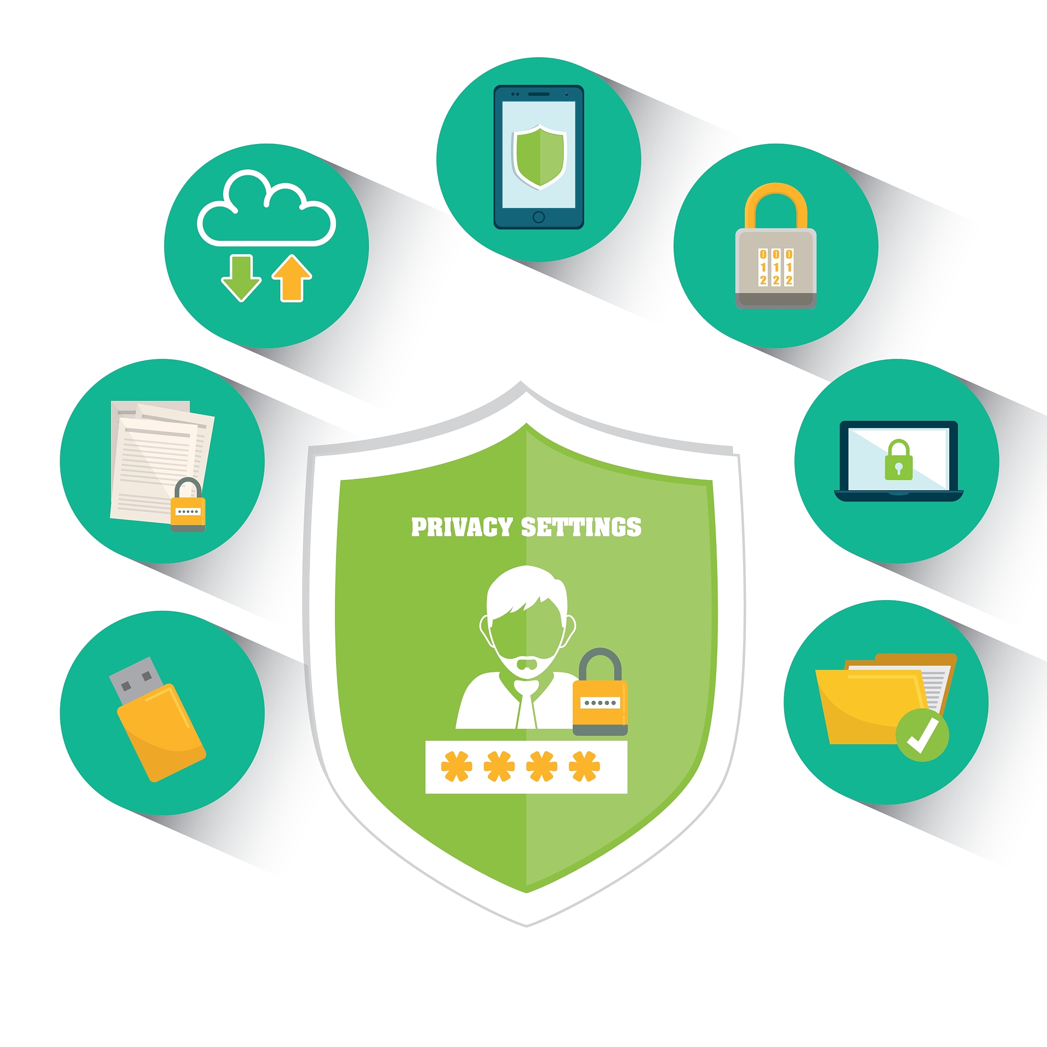privacy and security system graphic icons
