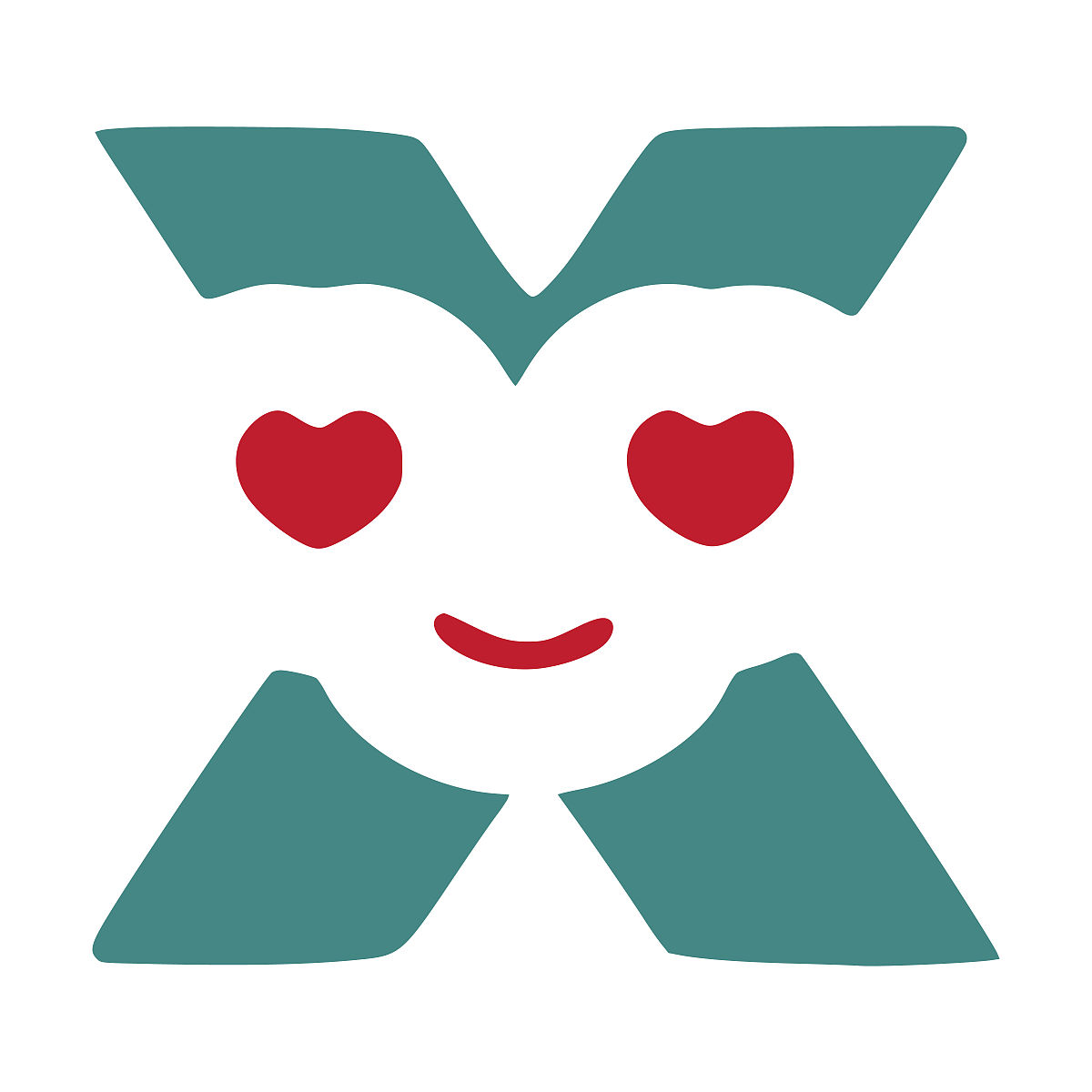 字母x in love是一个可爱的涂鸦风格的字符