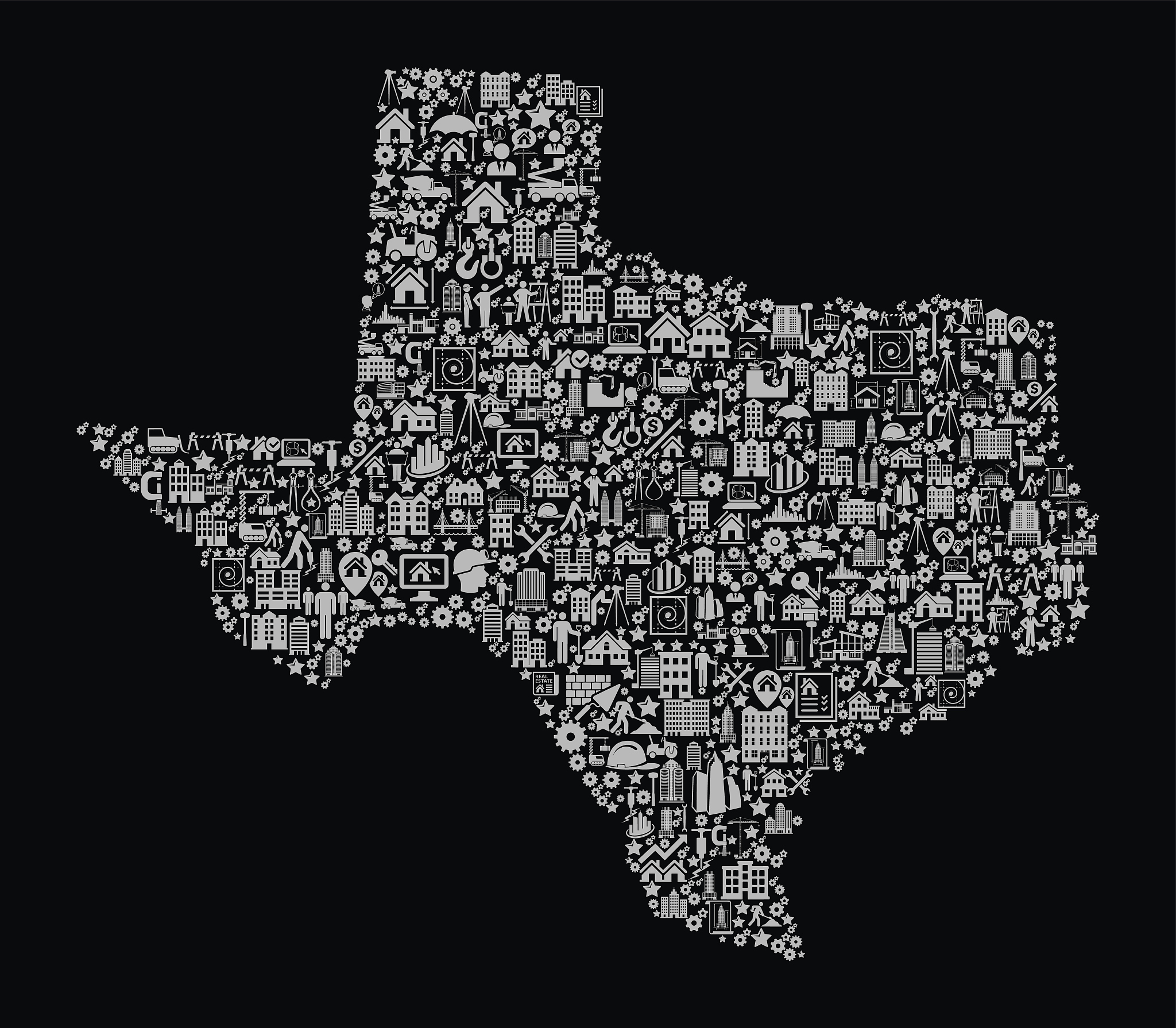 texas construction industry vector icon pattern