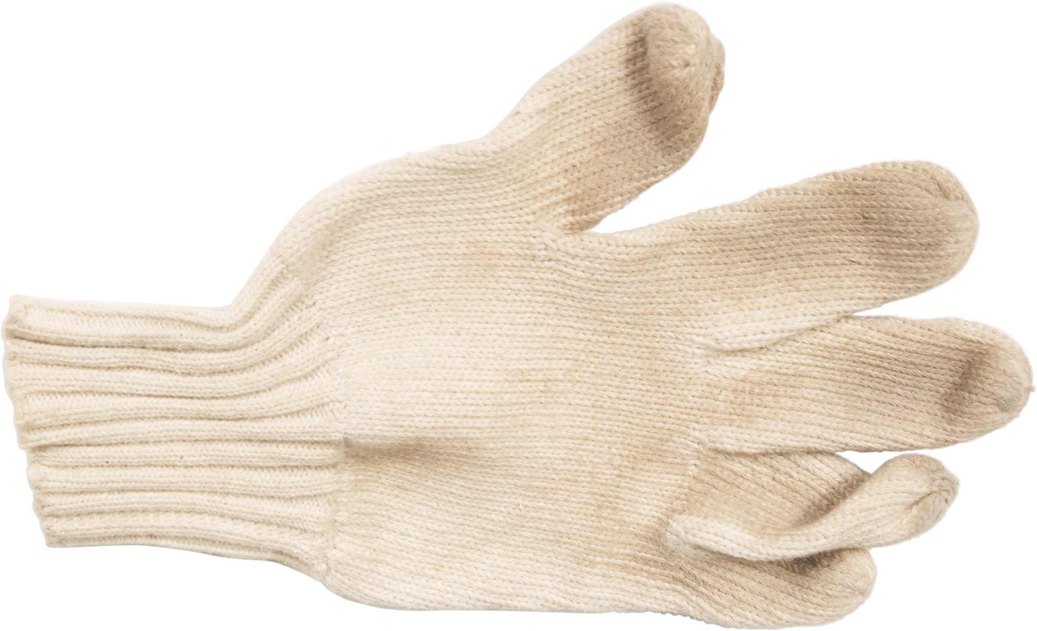 still life of a white woolen glove