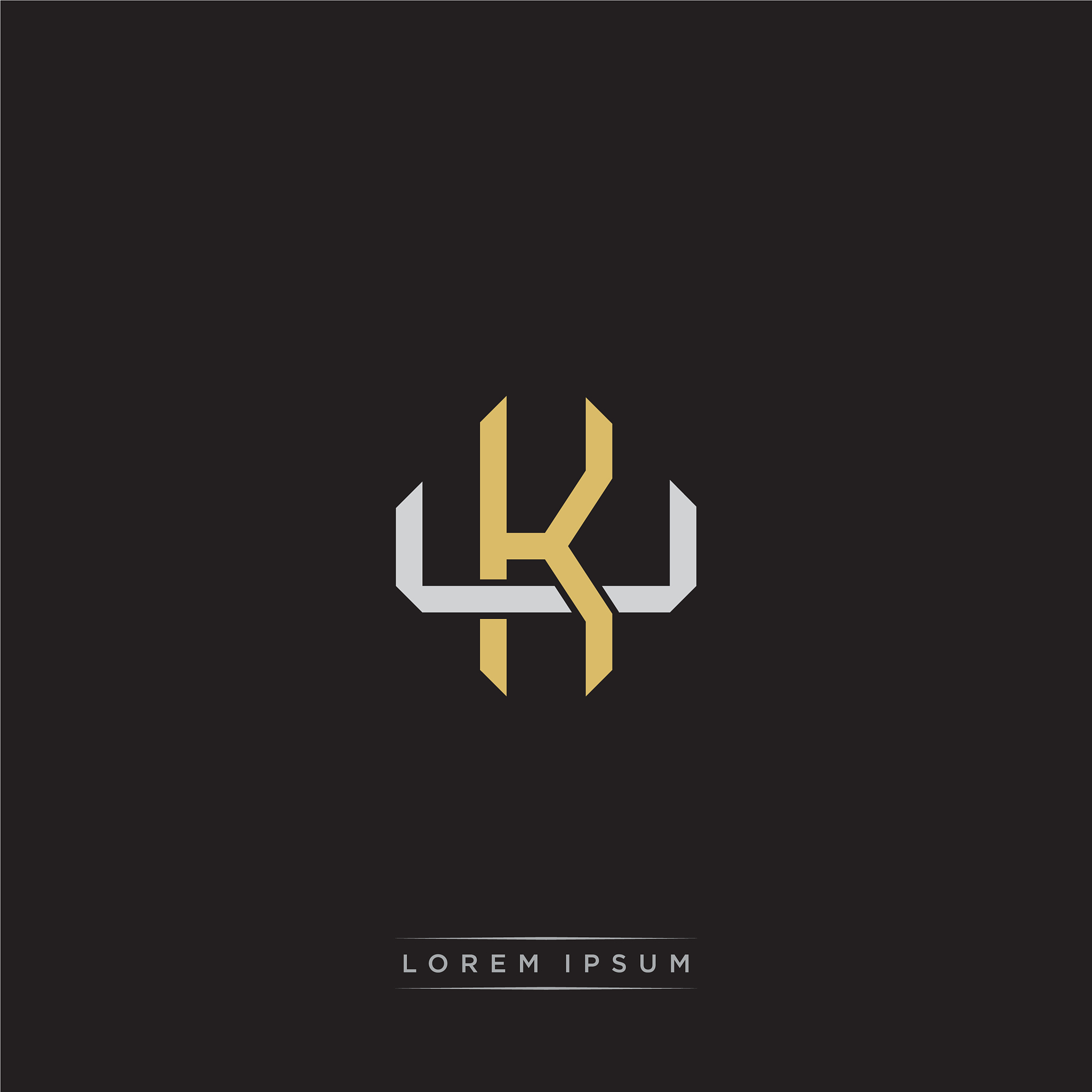 initial letter overlapping interlock logo