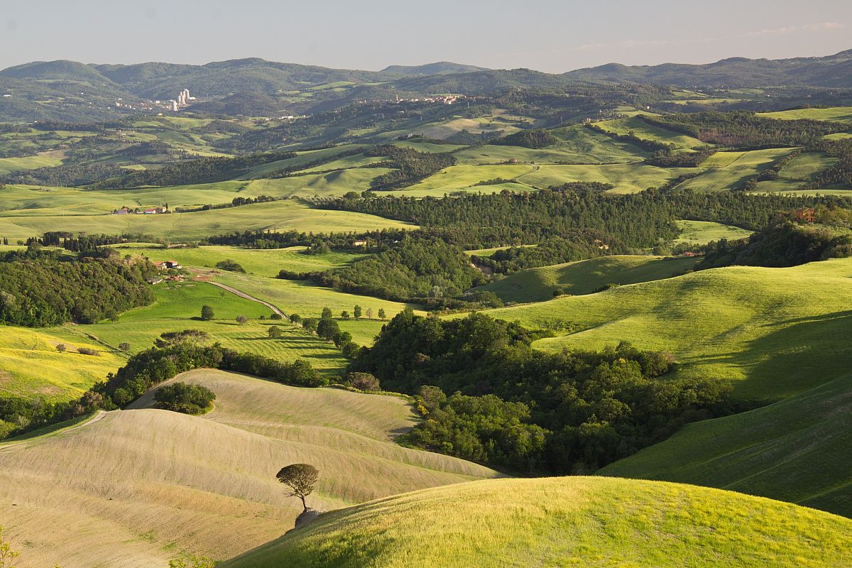 风景接近volterra,锡耶纳省,托斯卡纳,意大利,欧洲