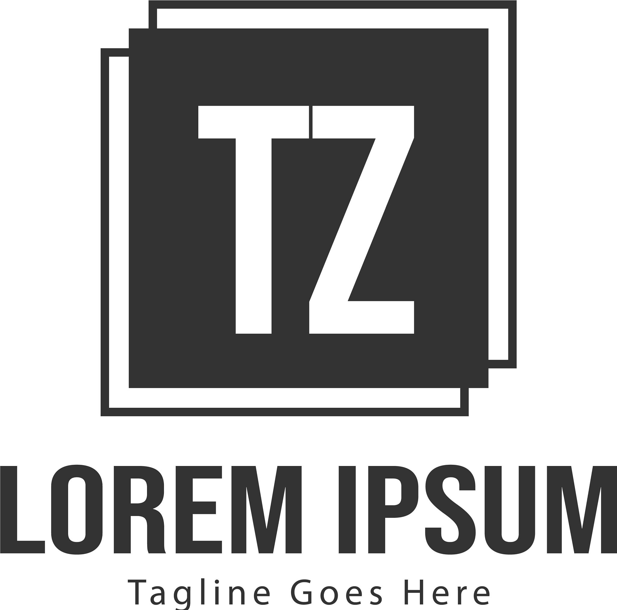 initial tz logo template with modern frame