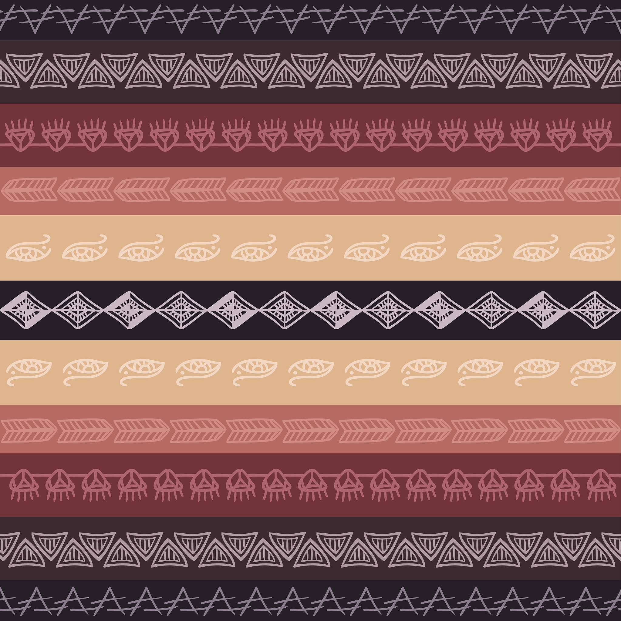 seamless vector tribal texture.  boho borders.