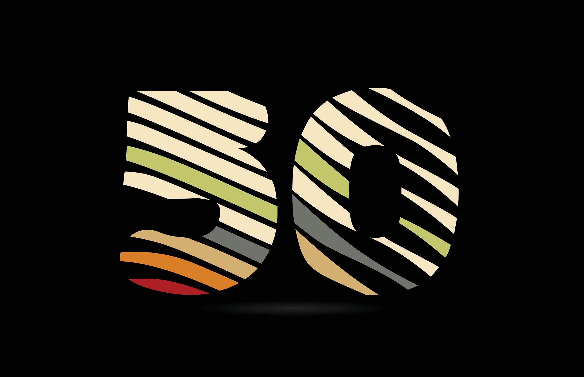 number 50 logo icon design typography
