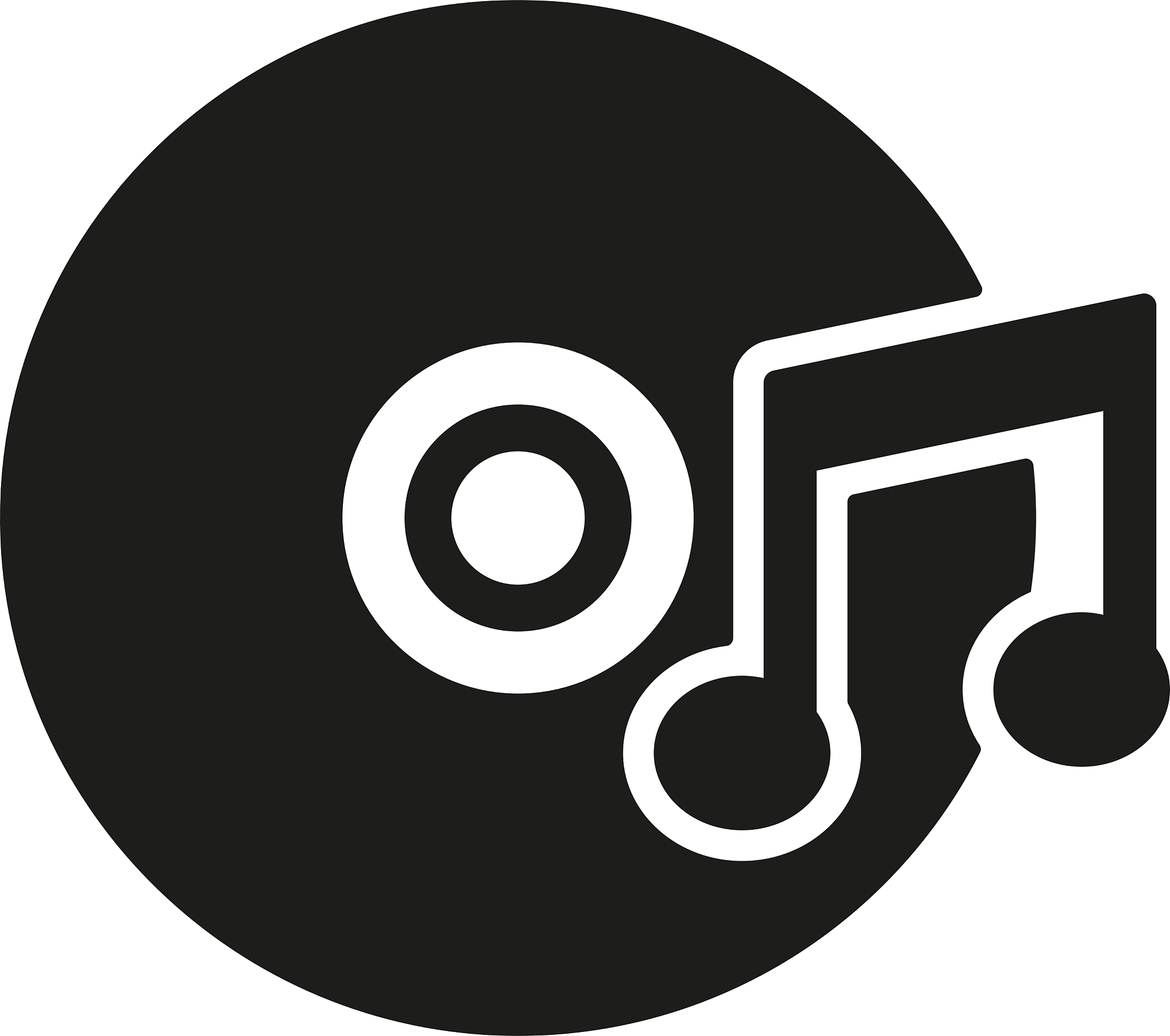 the music icon disc symbol flat