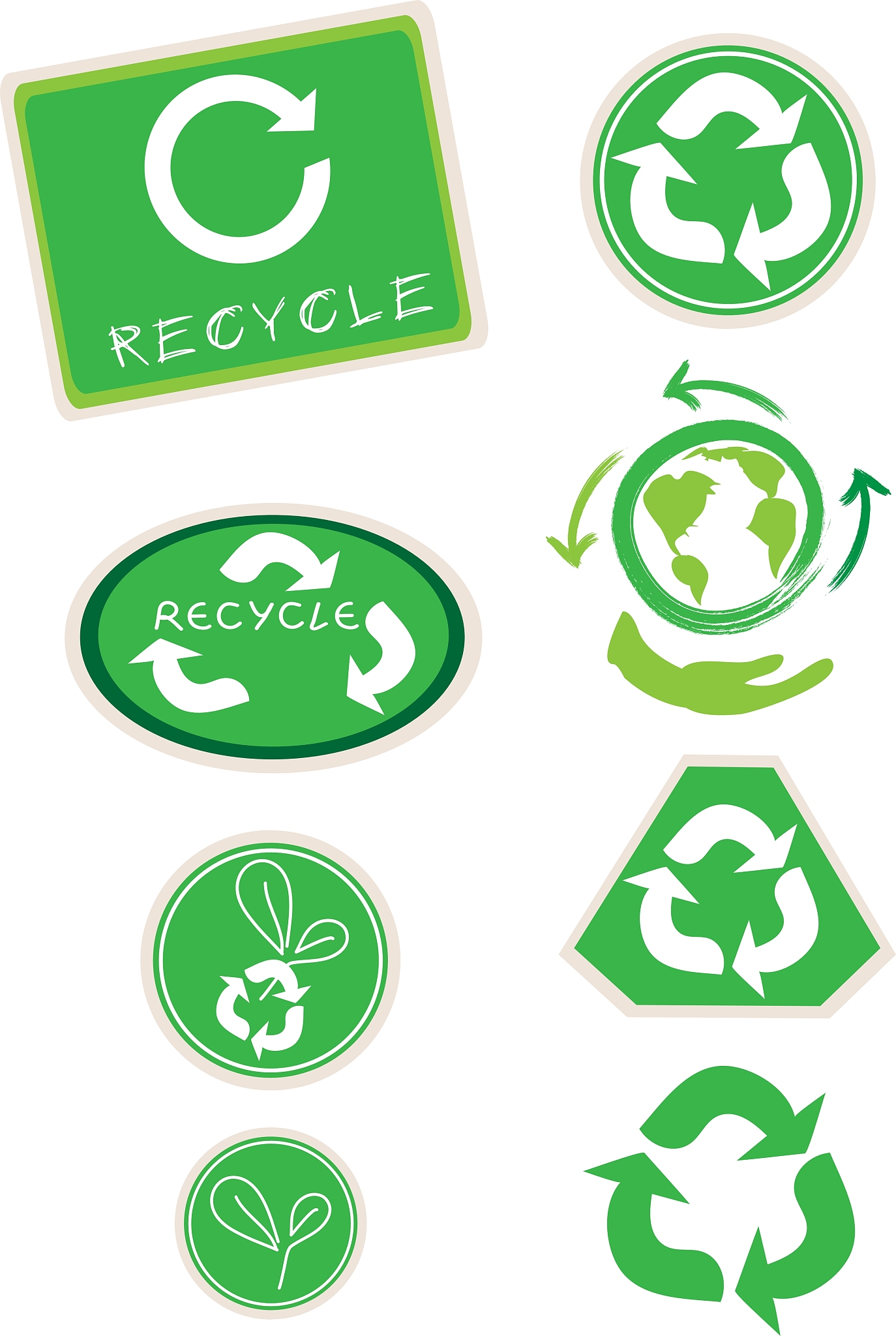 set of recycle symbol for save the world