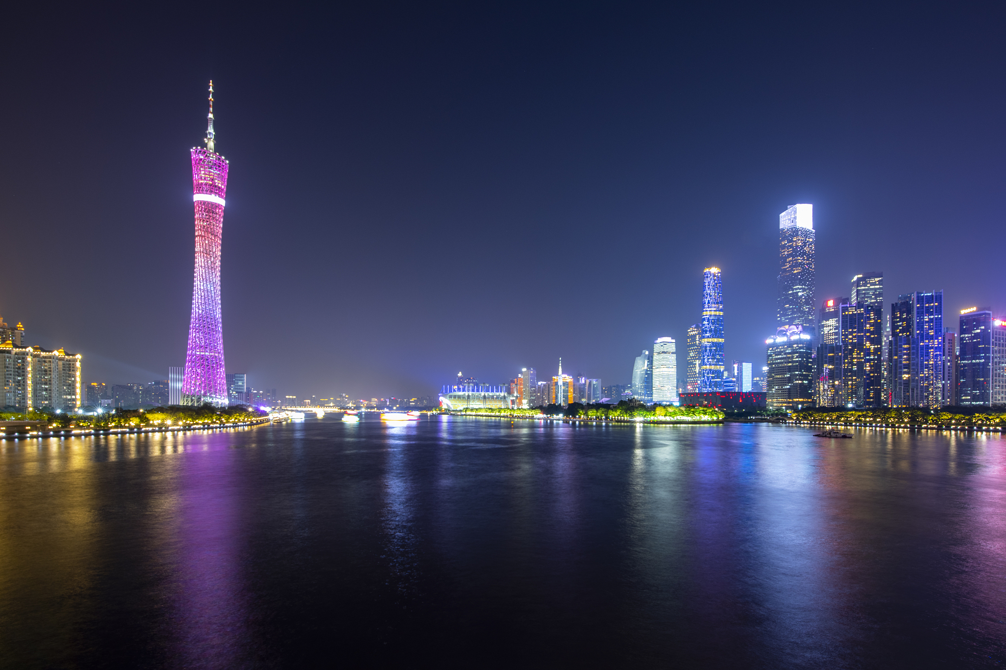 中国广州城市夜景风光