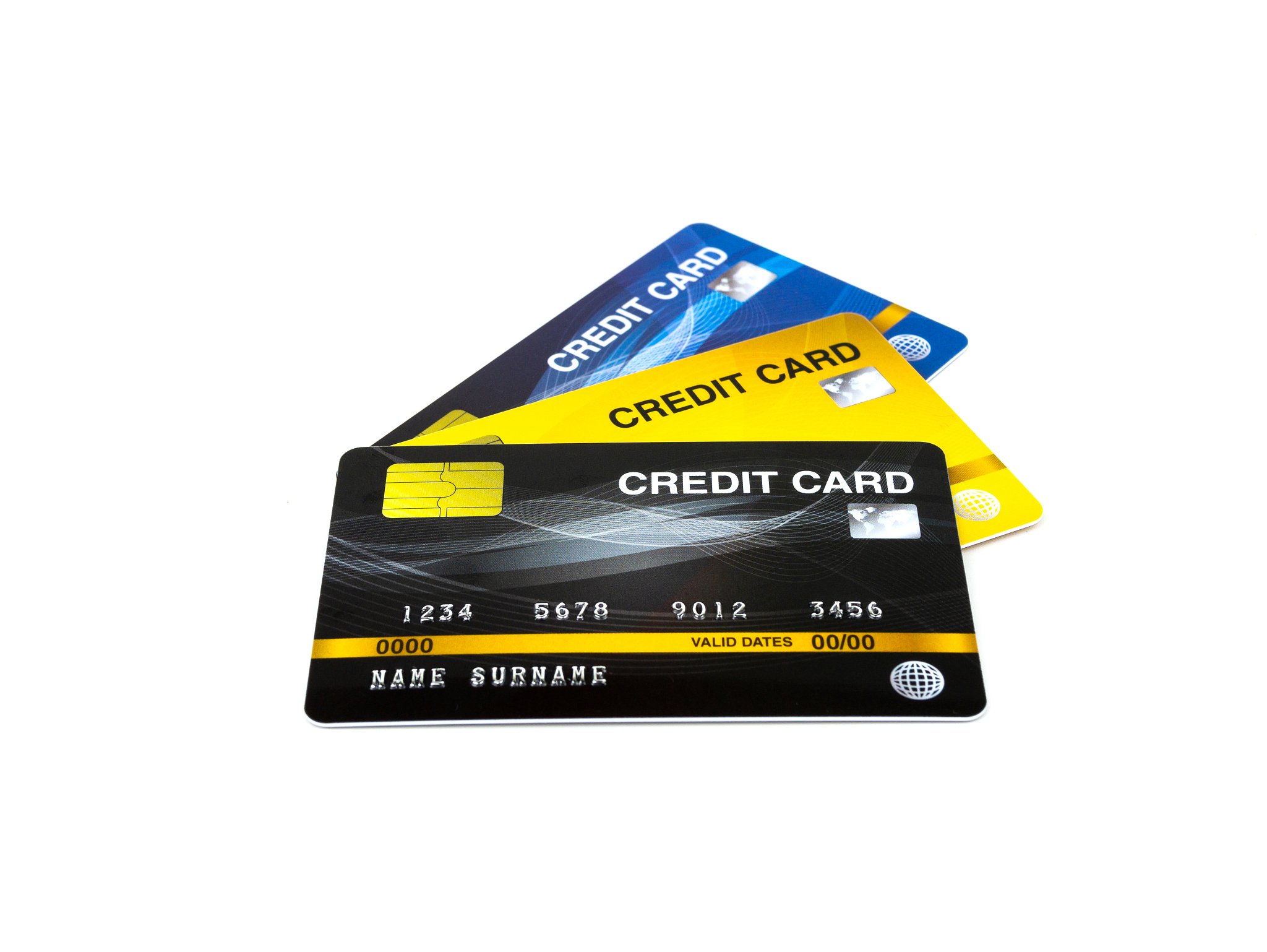 credit card isolated on white background.