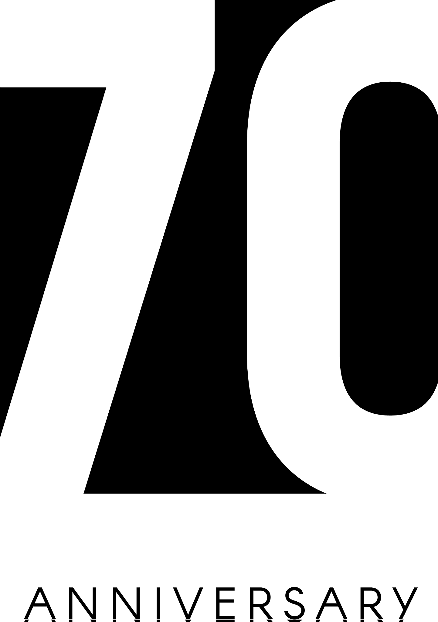 seventy anniversary minimalistic logo seventieth