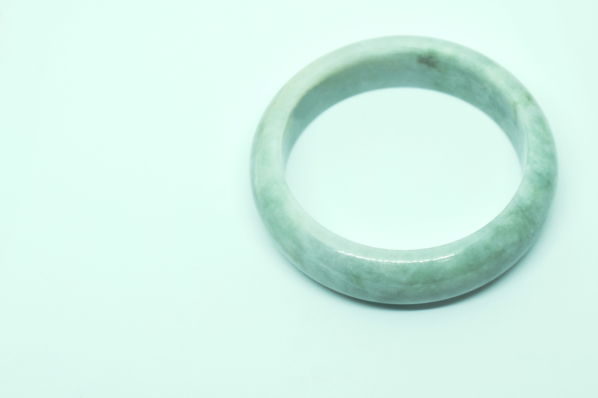 jade necklace on white background