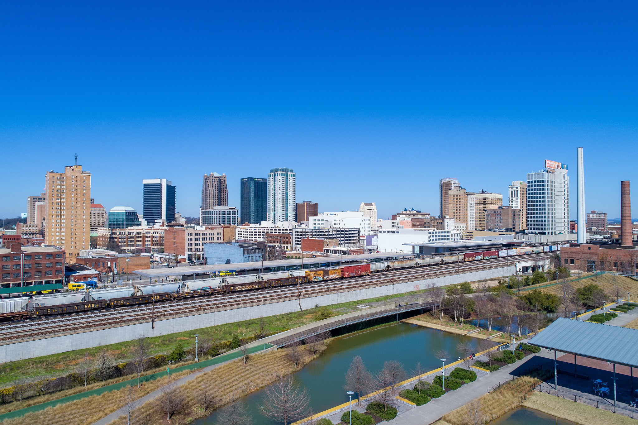 sunny winter day in birmingham, alabama