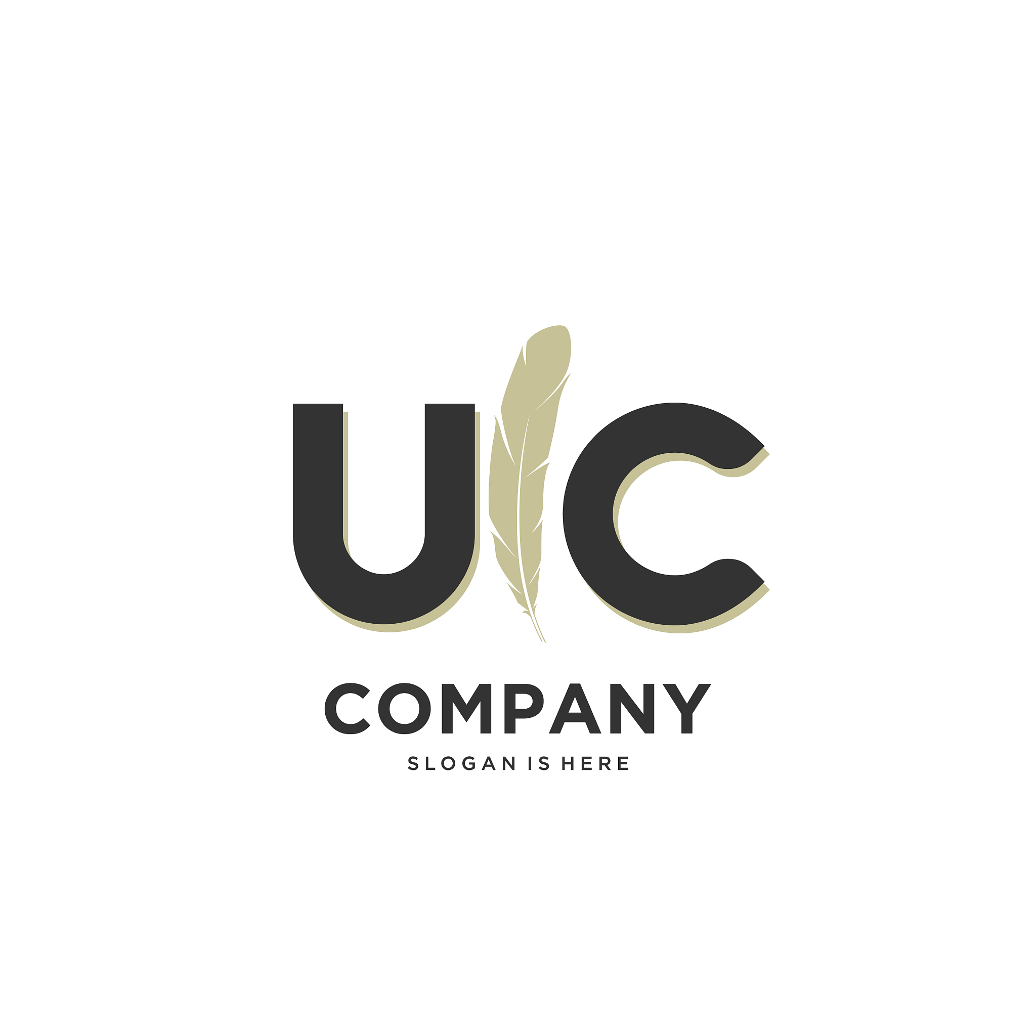 initial uc letter unique attractive creative