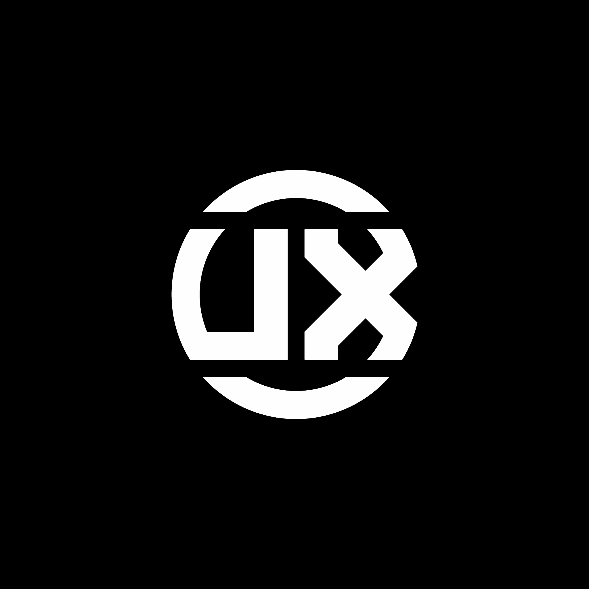 ux logo monogram isolated on circle element