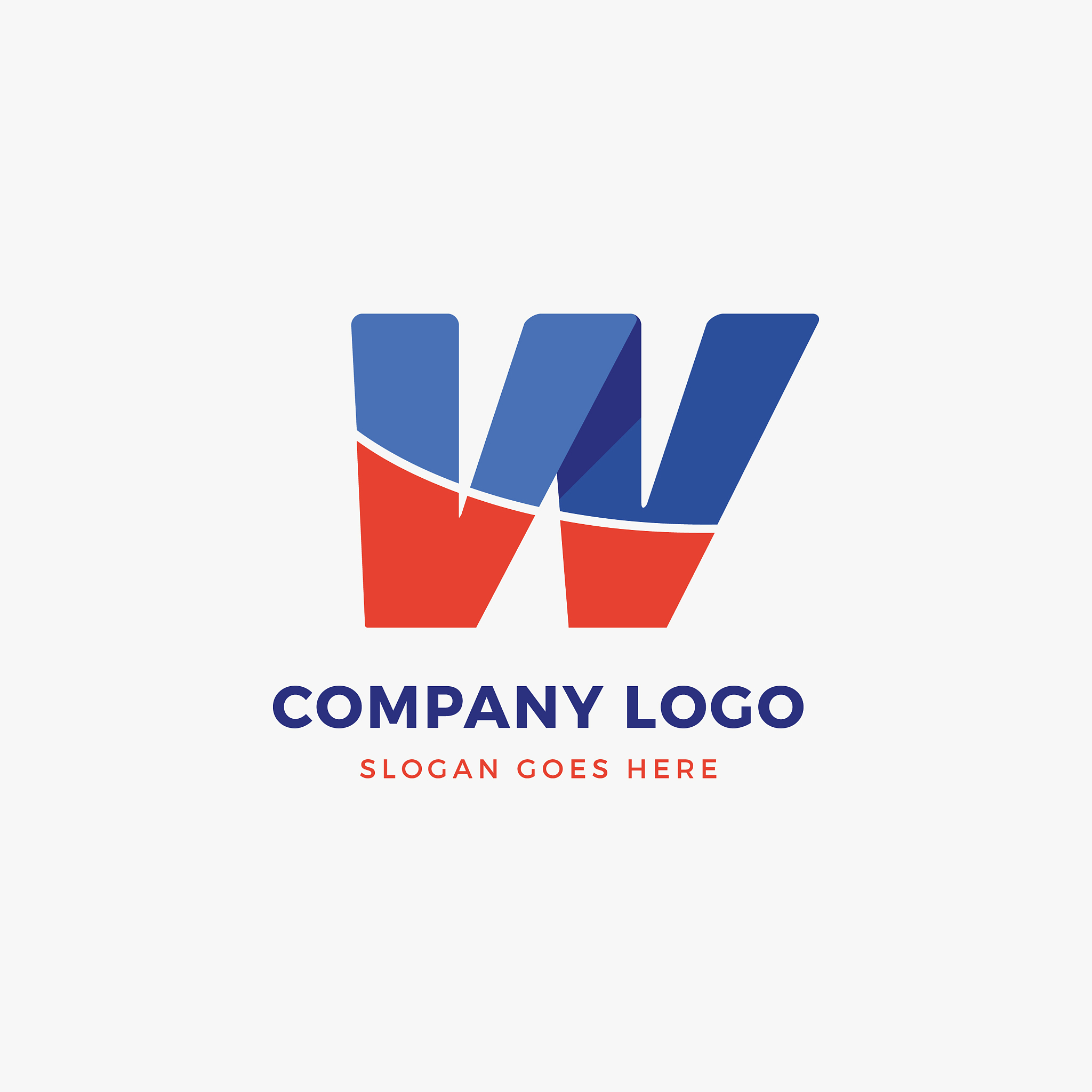 w letter logo design template