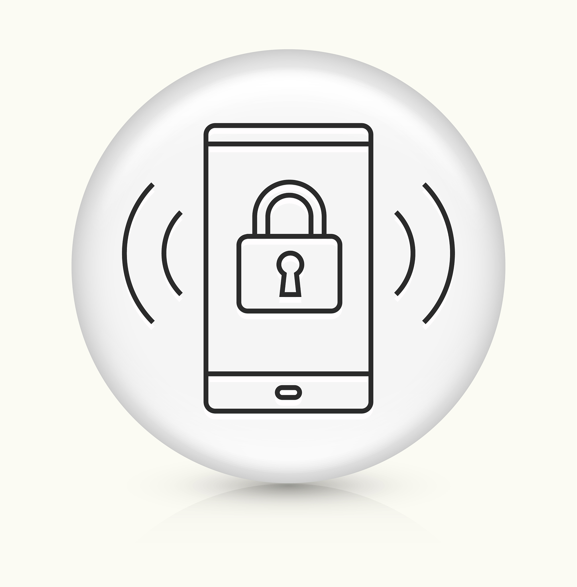 cell phone with lock icon
