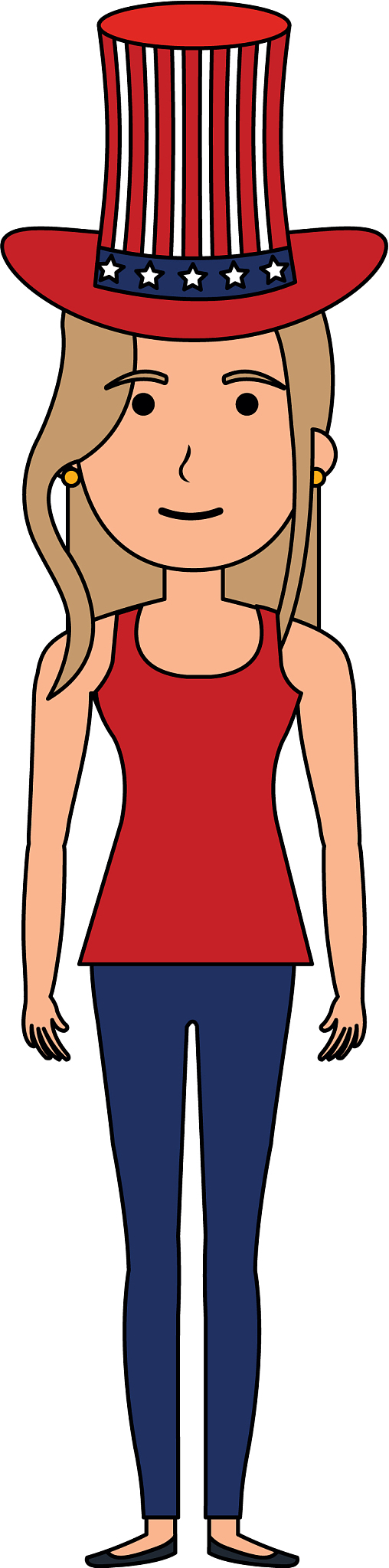woman with usa hat