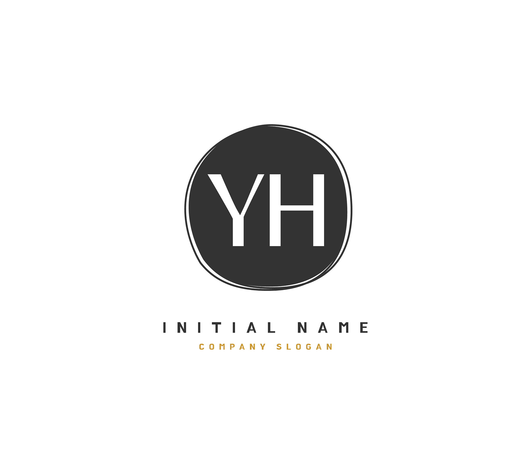 y h yh beauty initial logo handwriting logo of