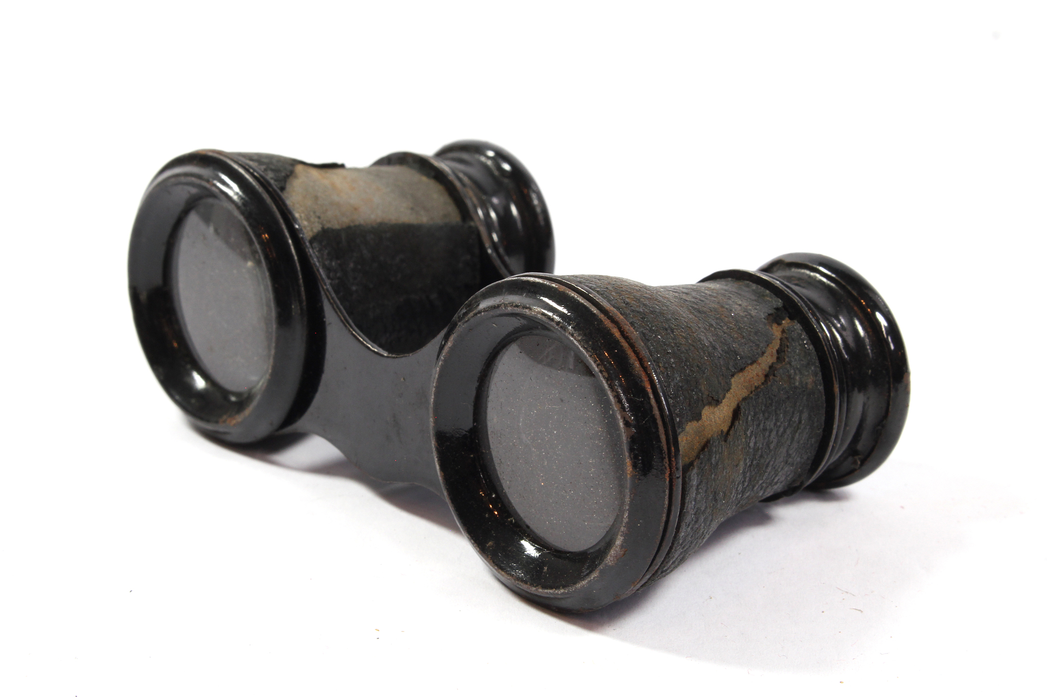 vintage binoculars on white background