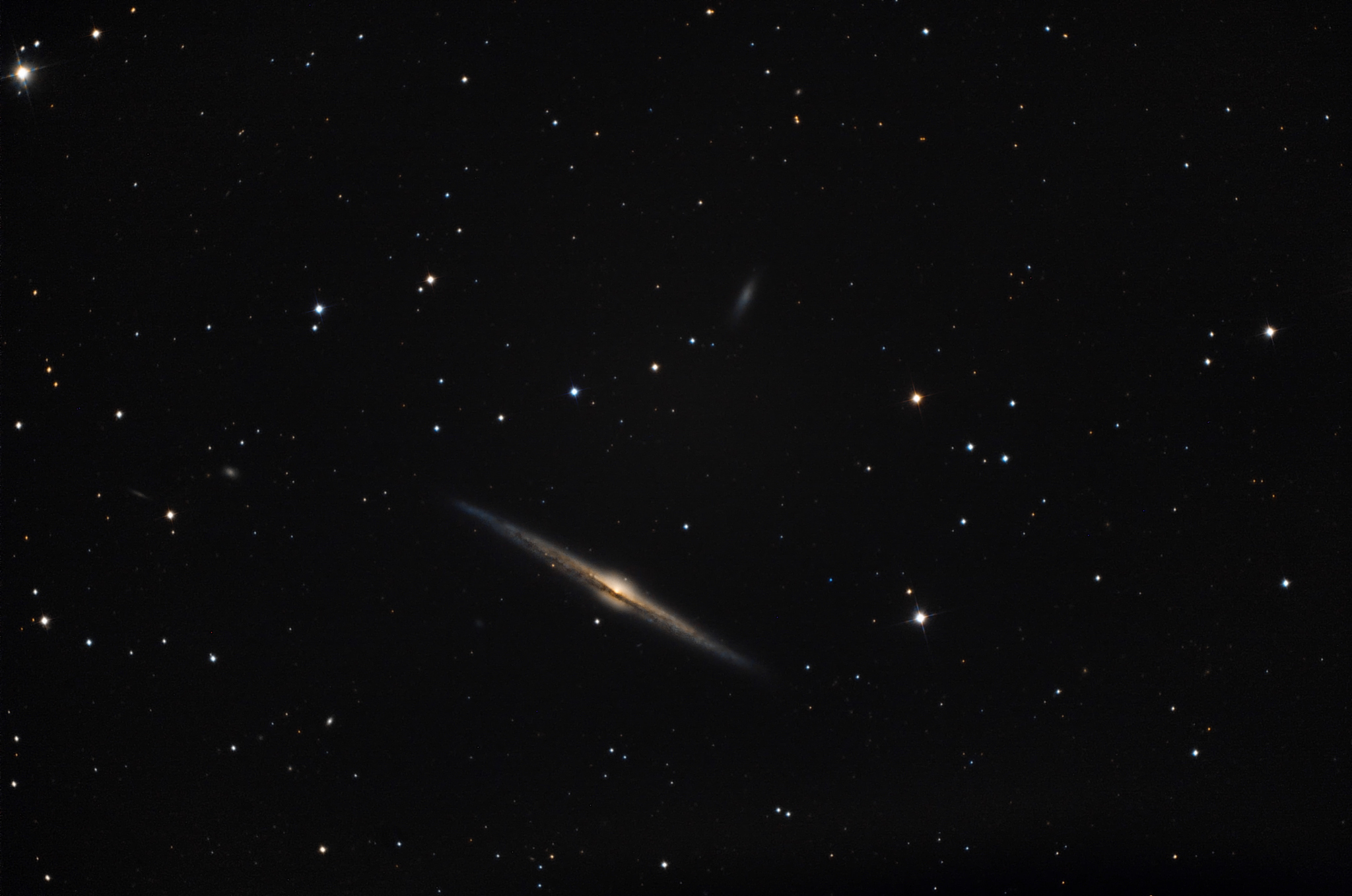 galaxy ngc 4565 in the night starry sky