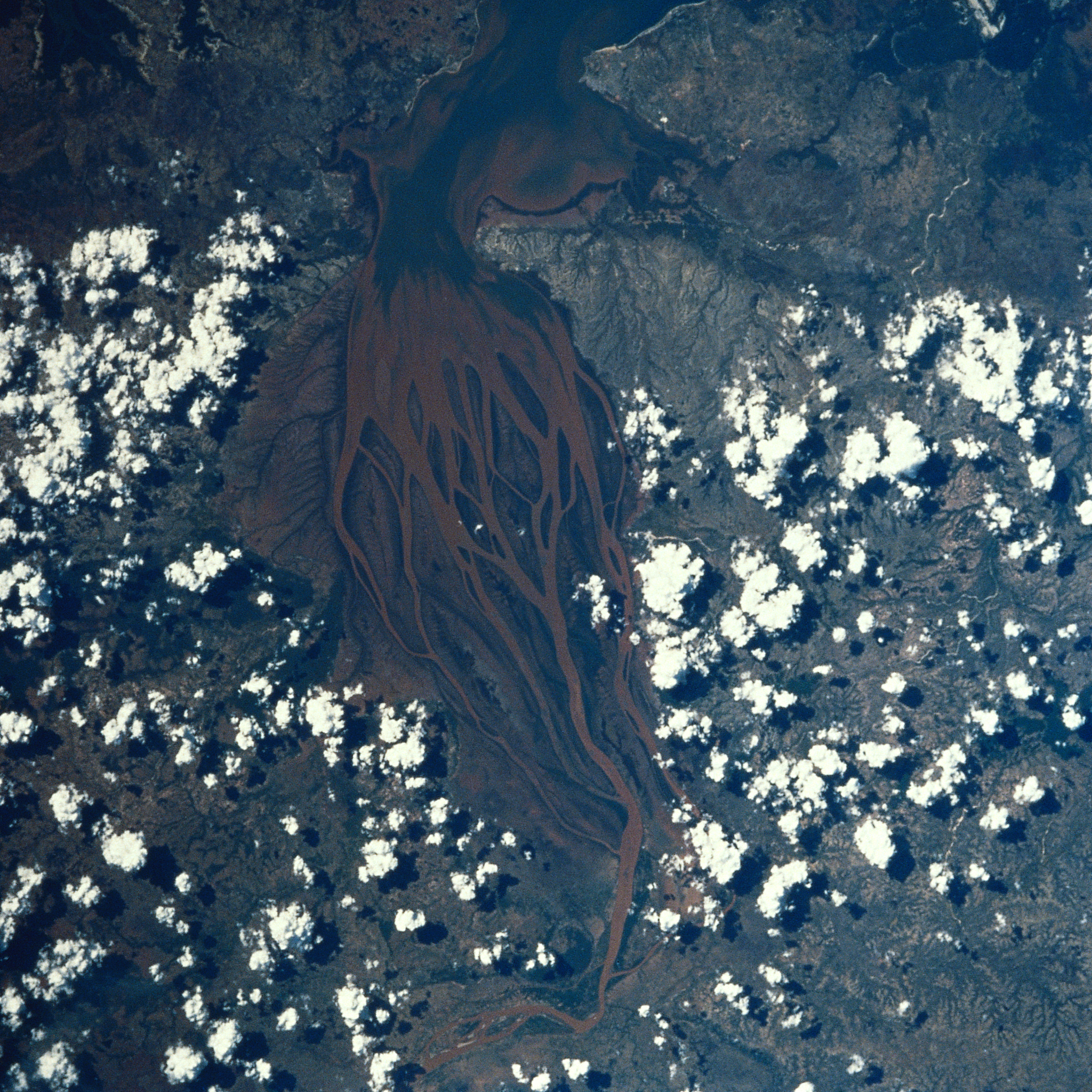 satellite image of a river from space