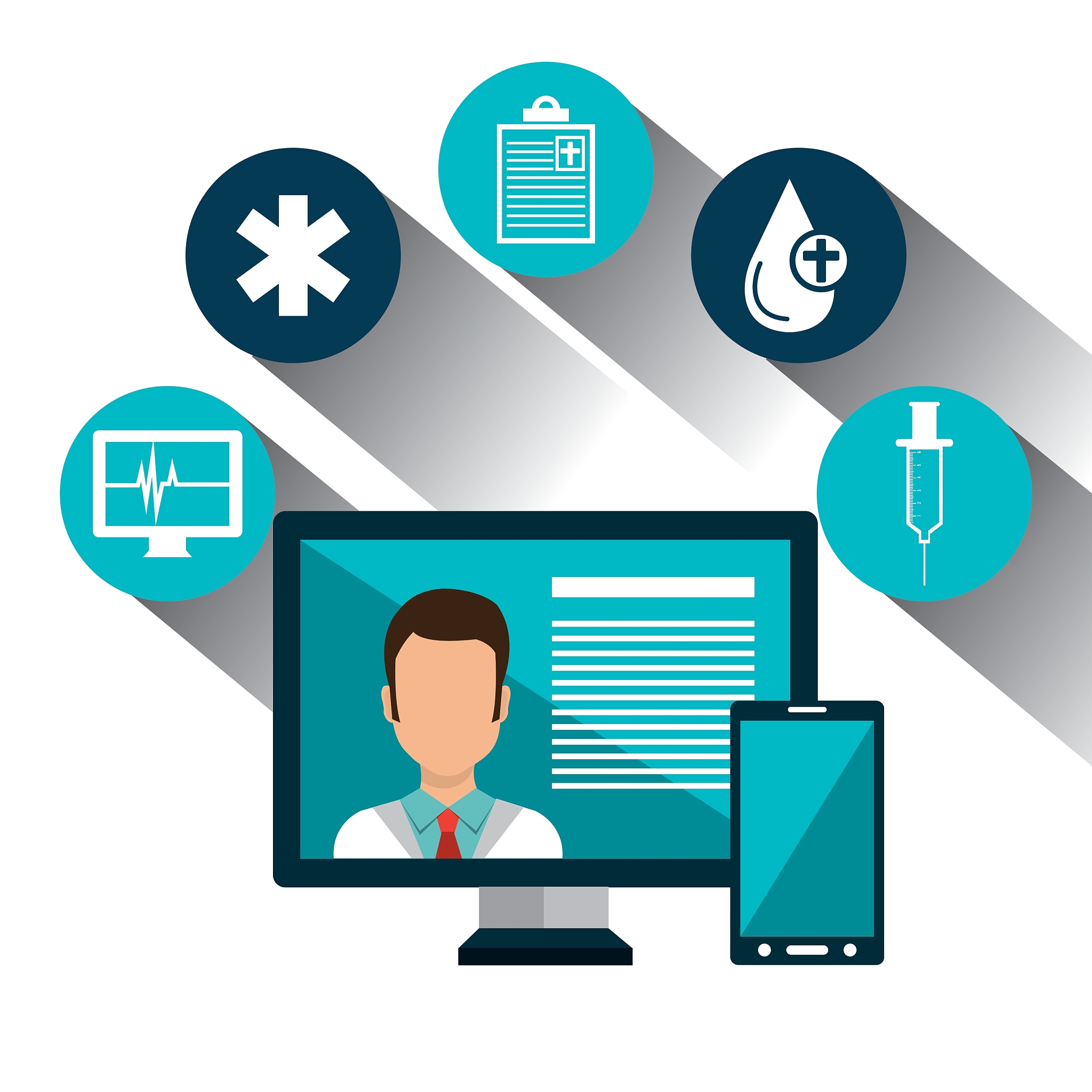 set technology online services medical isolated