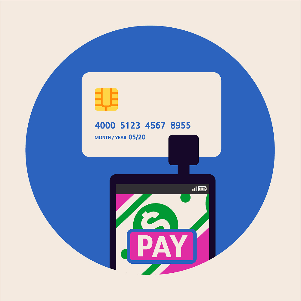 round icon - mobile payment