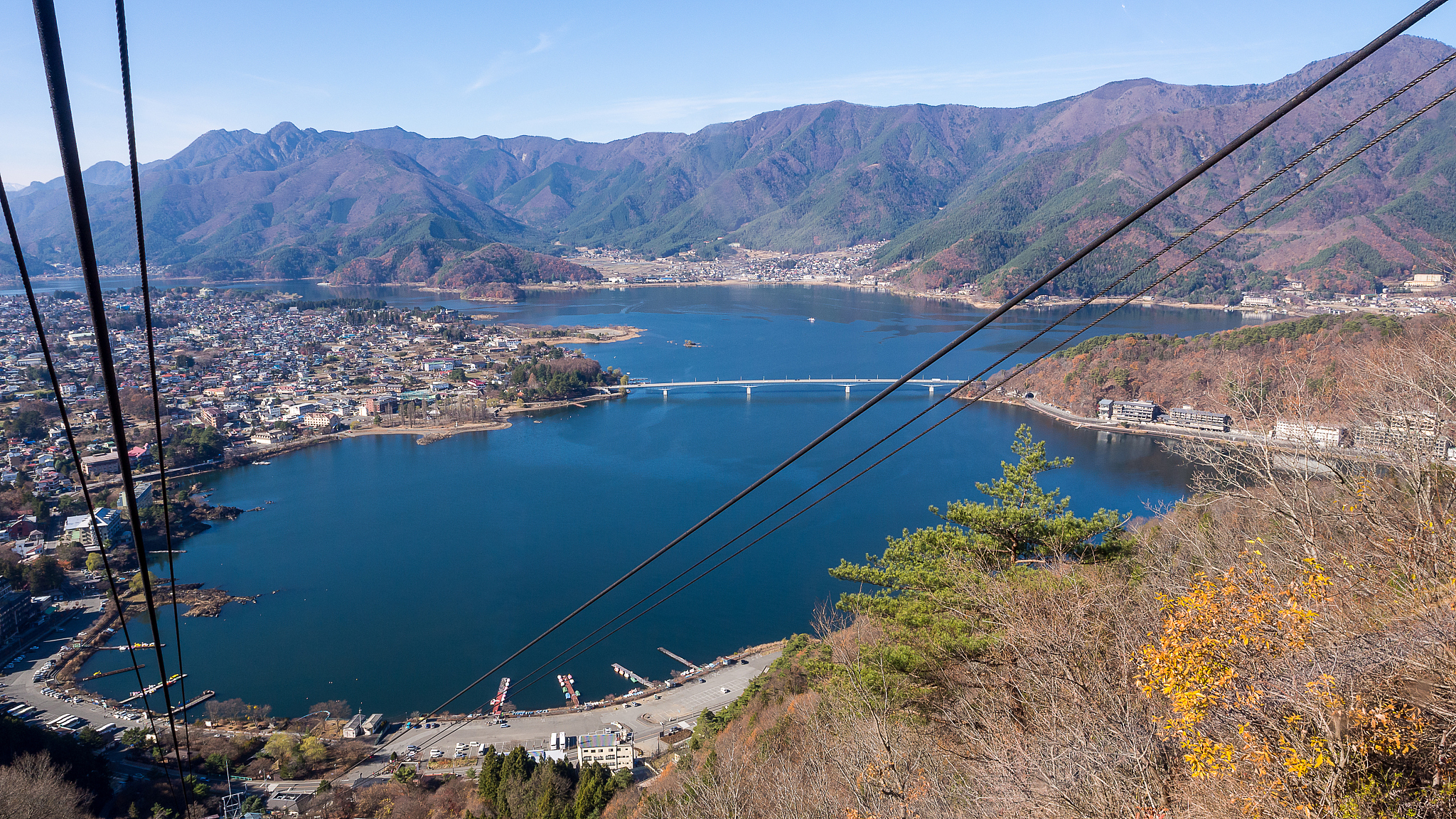 kawaguchiko lake view from kachi-kachi cable car