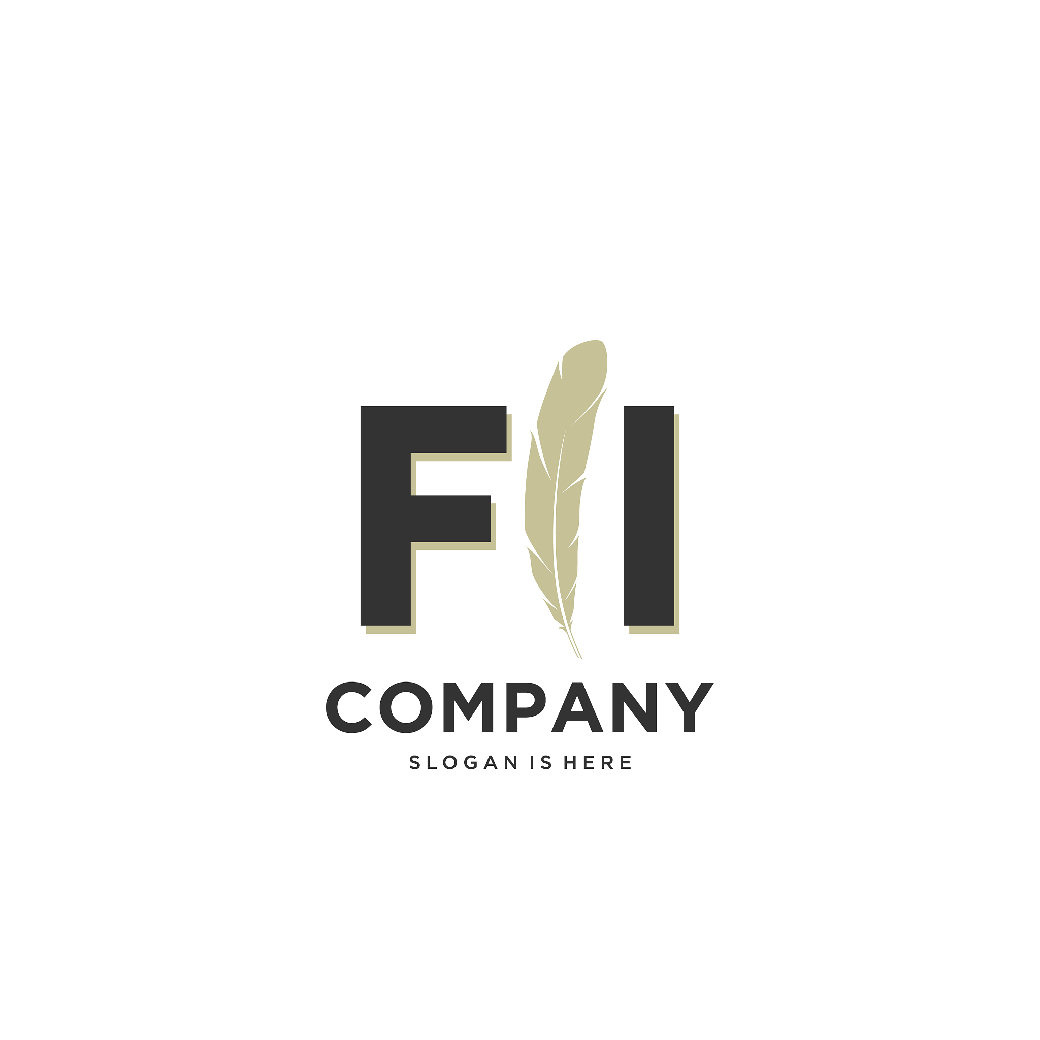initial fi letter unique attractive creative