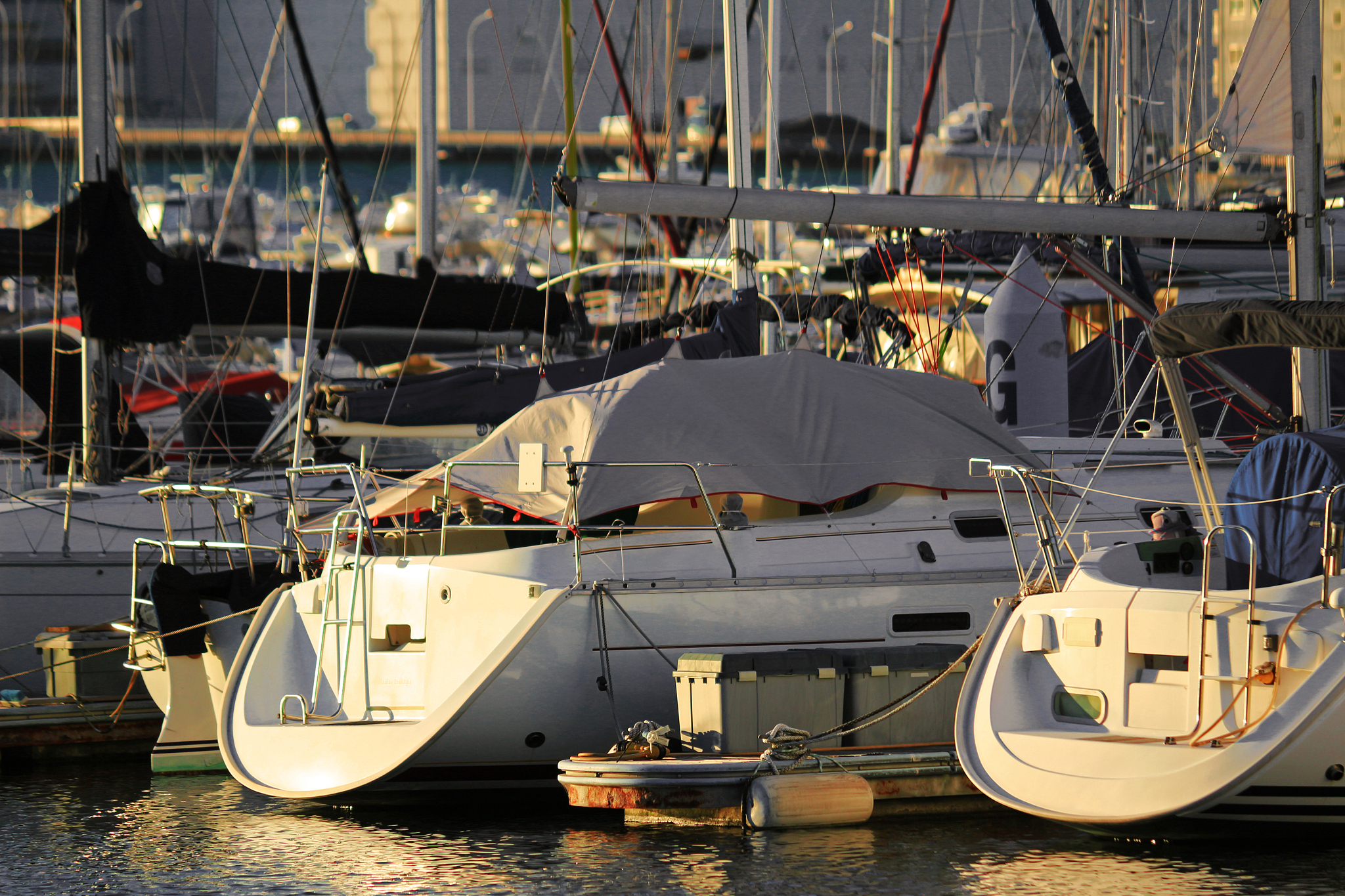 scenery of marina at the time of twilight