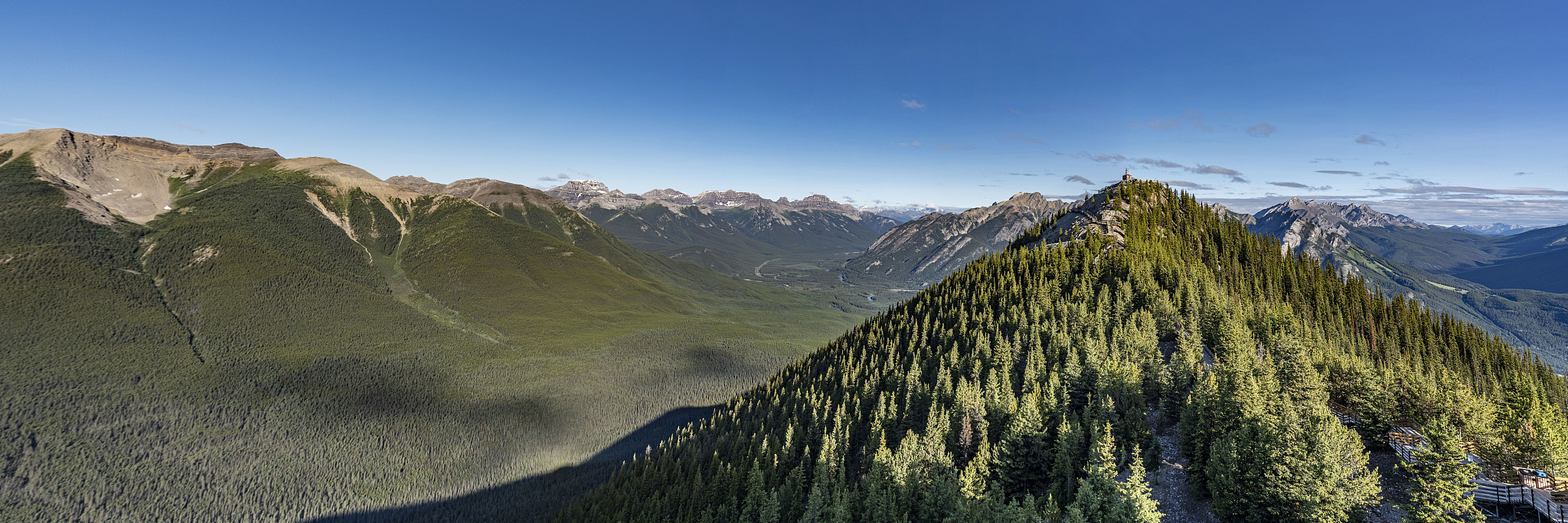 panorama shot of sulphur mountain, banff, canada