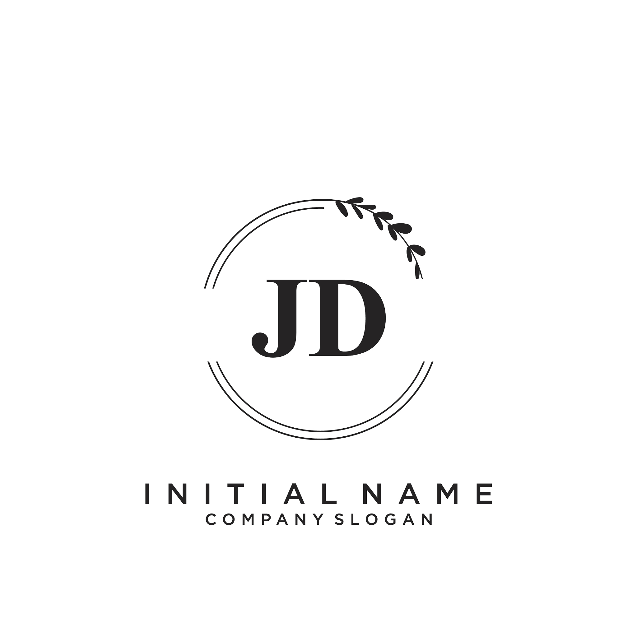 jd initial handwriting logo design