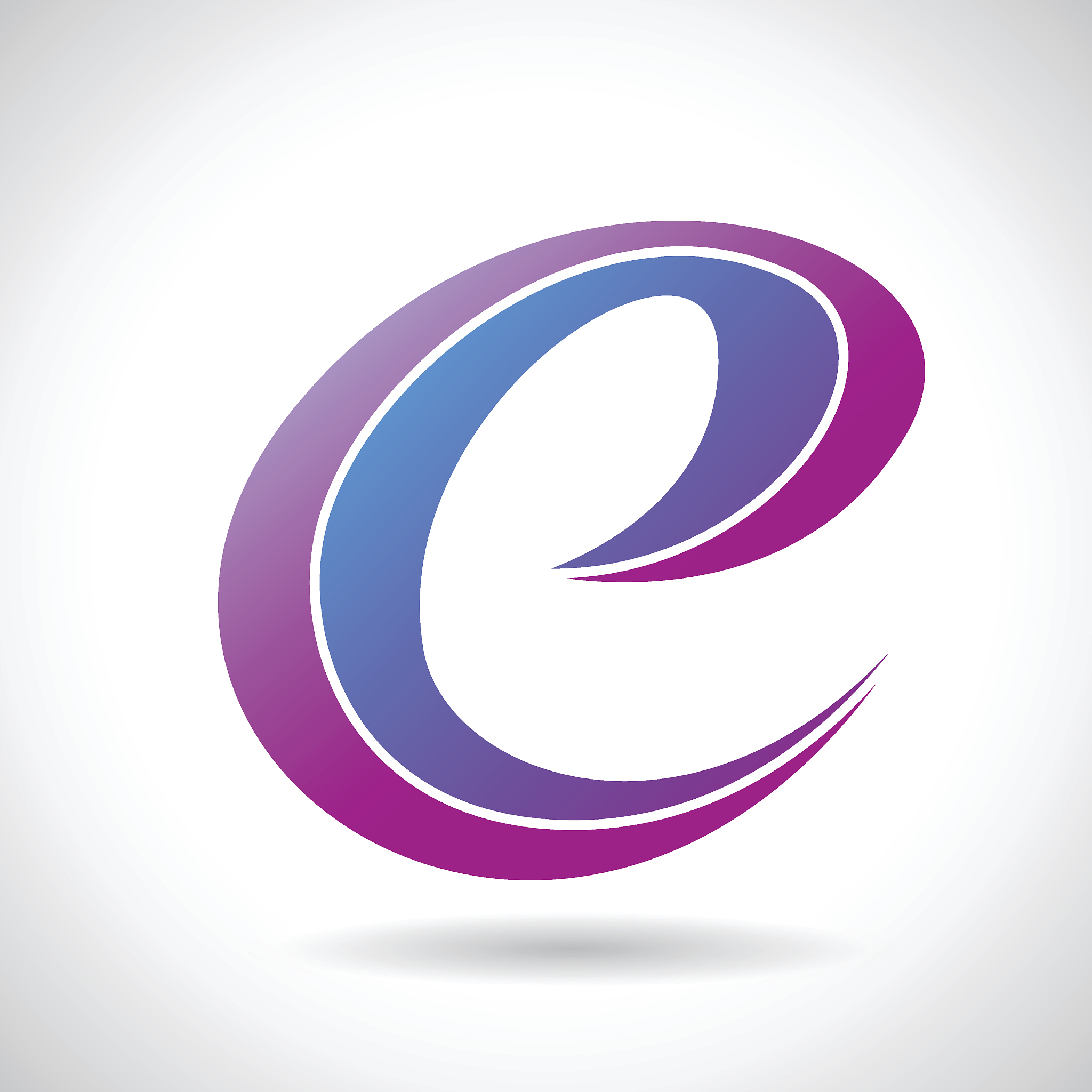 shape and icon of letter e, vector illustration