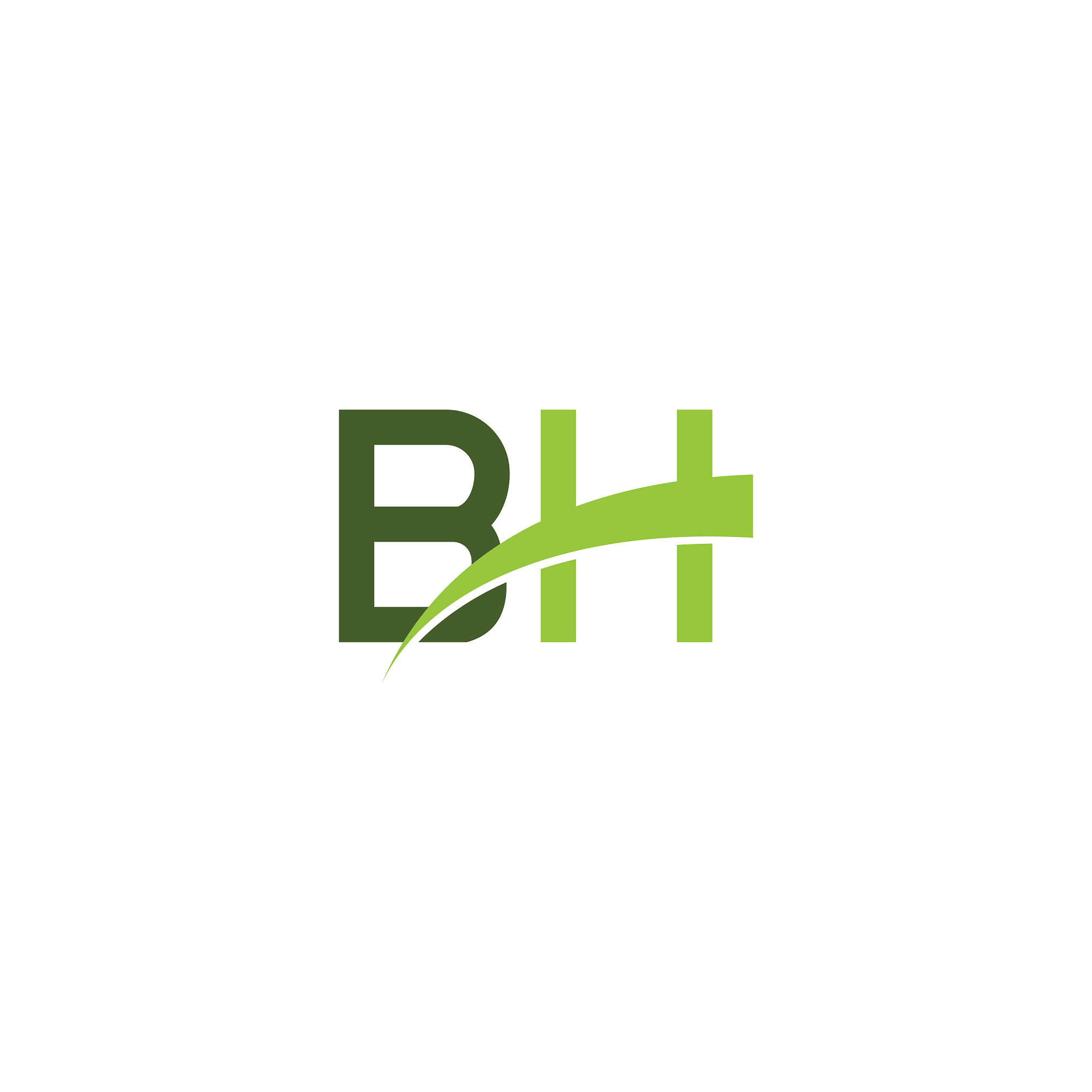 initial letter bh or hb logo design template