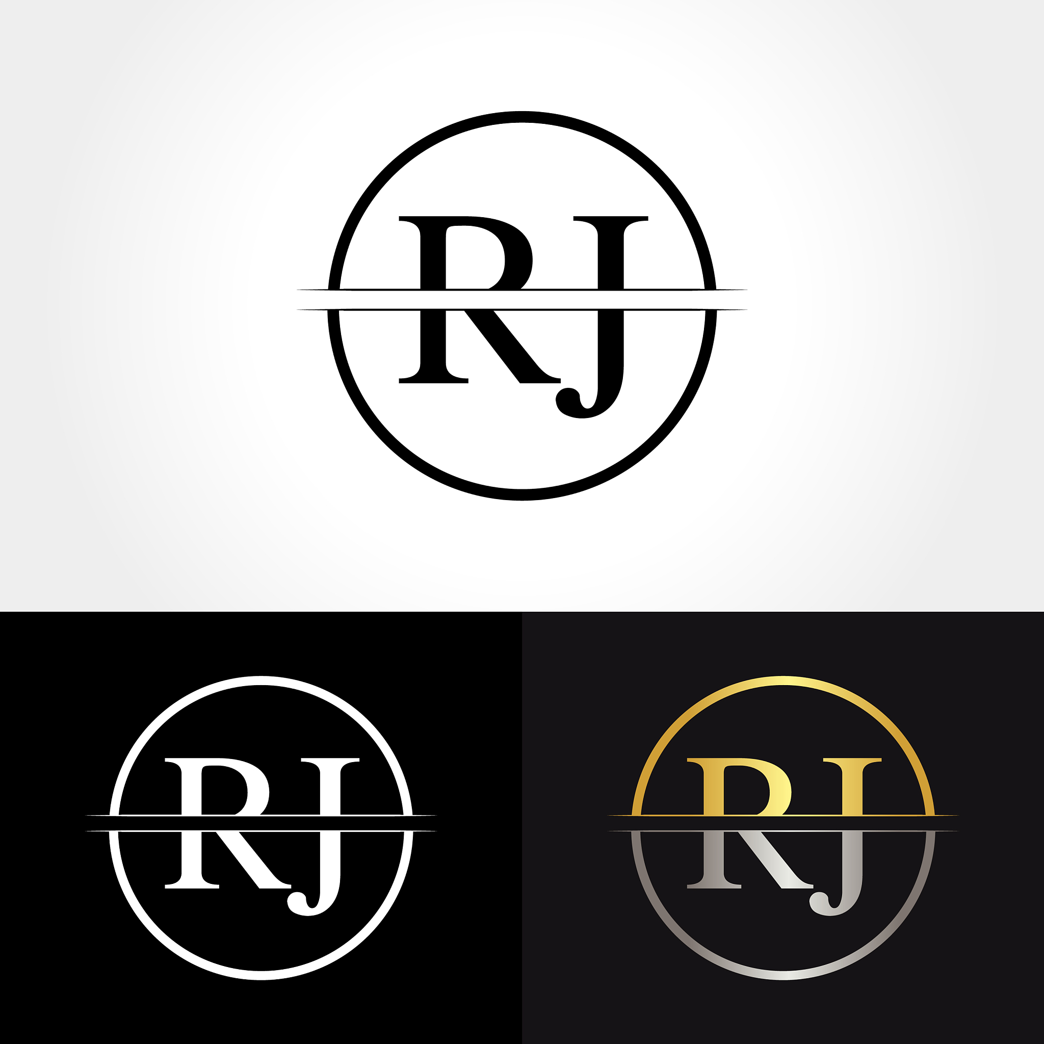 abstract letter rj logo design template creative