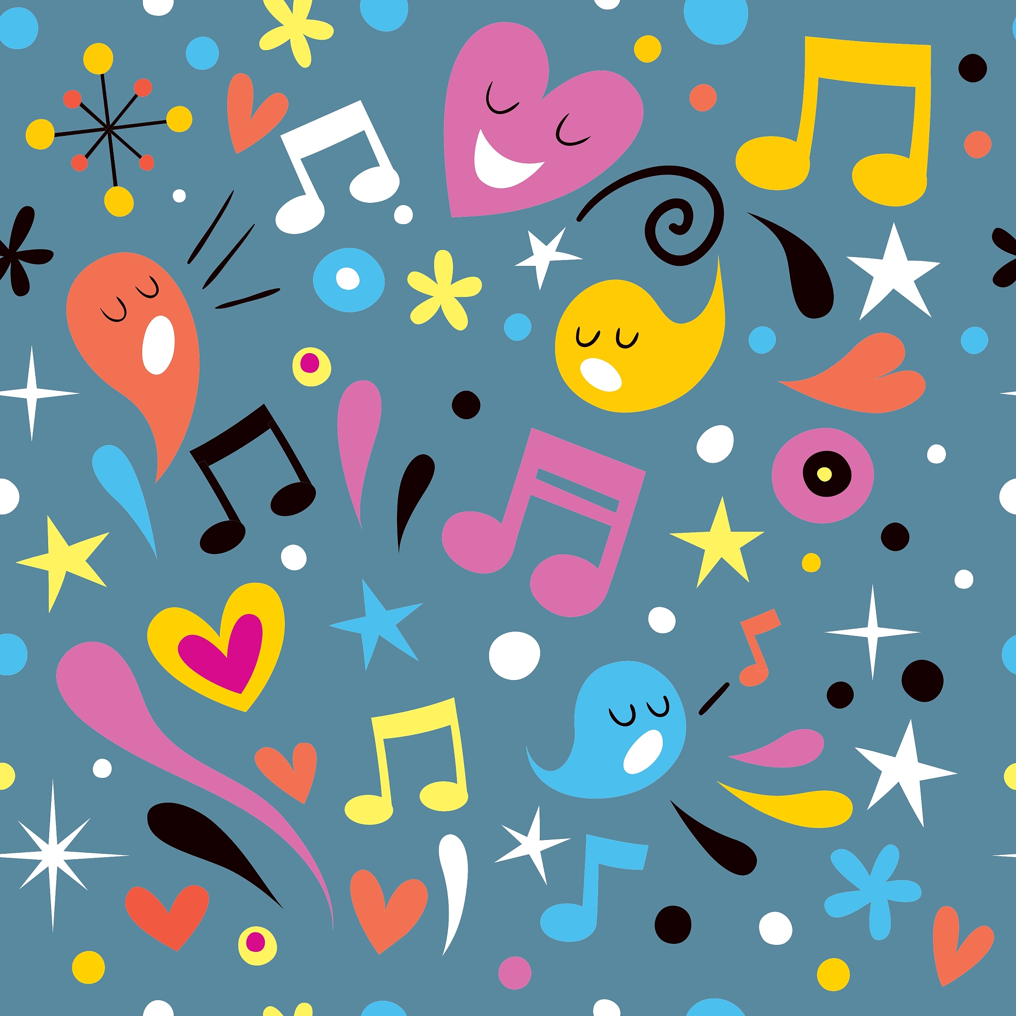 fun music seamless pattern