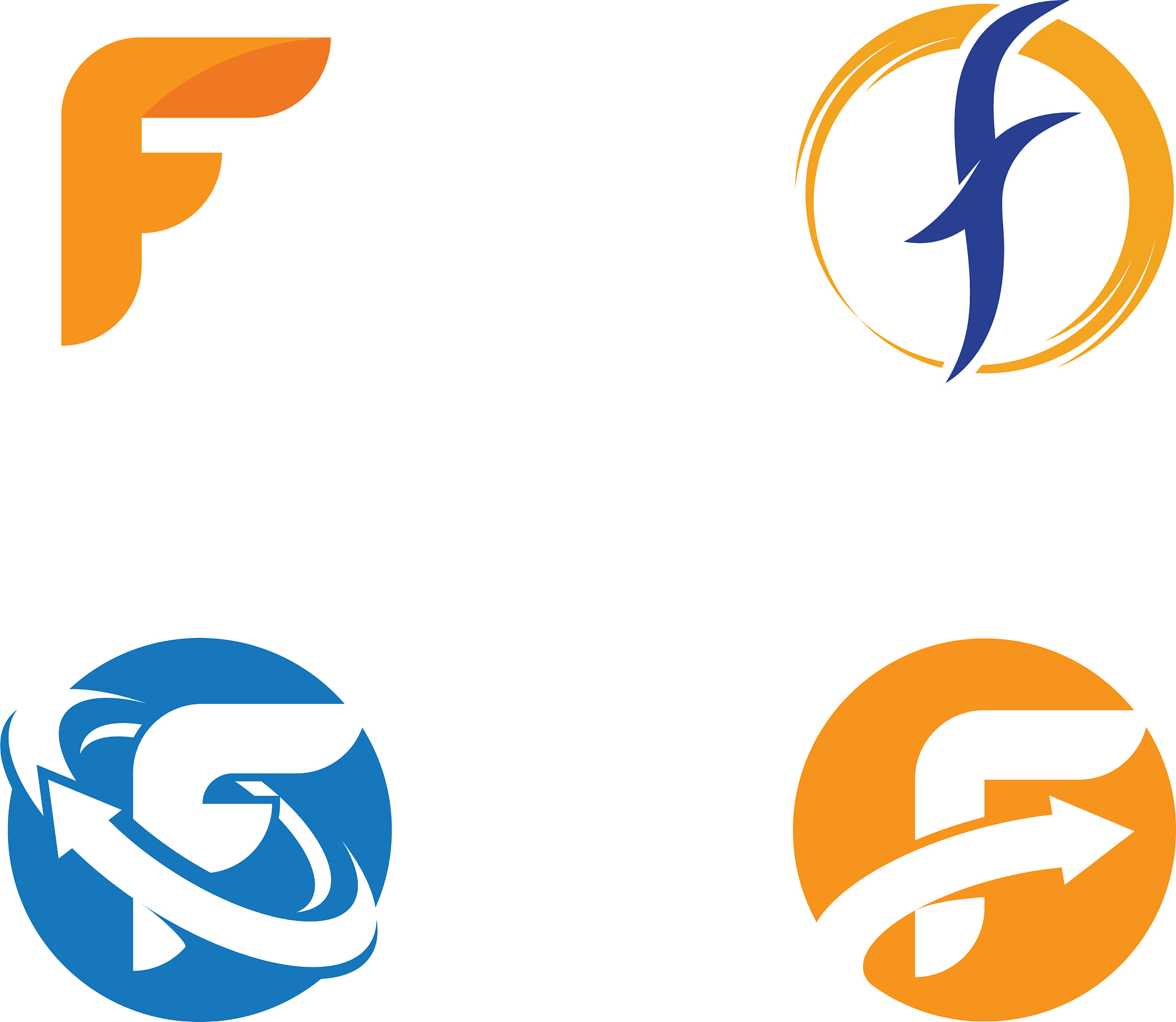 f letter logo template icon