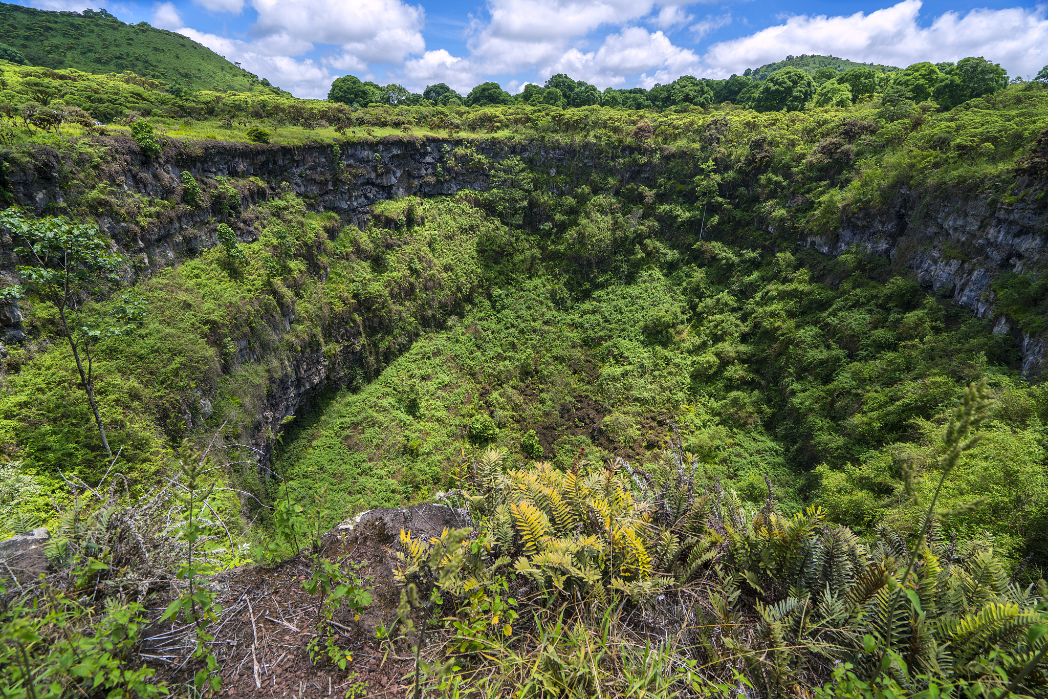 厄瓜多尔,圣克鲁斯岛,火山口,加拉帕戈斯群岛,双胞胎,洞,环境,<strong>世界</strong>