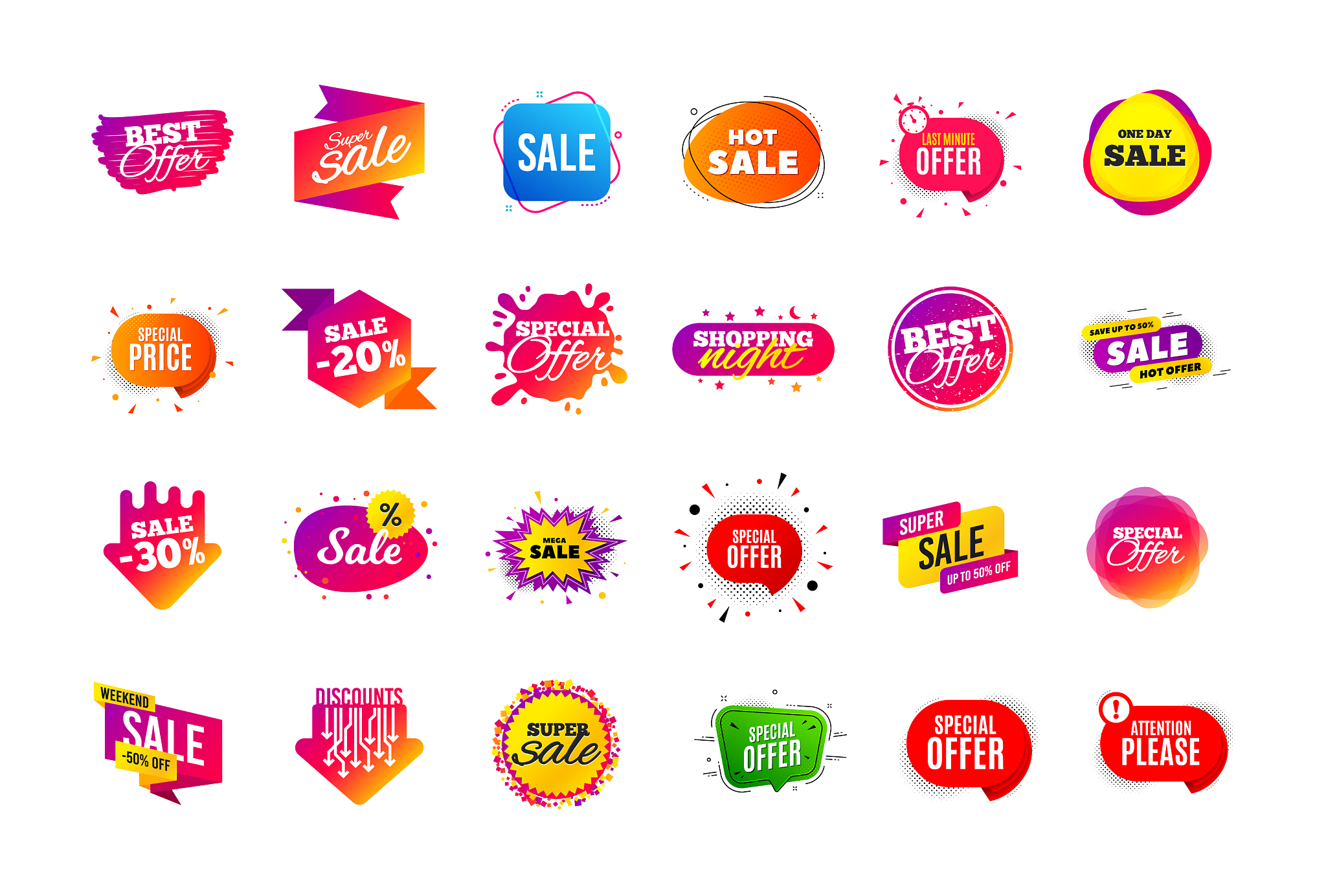 sale banner badge special offer discount tags