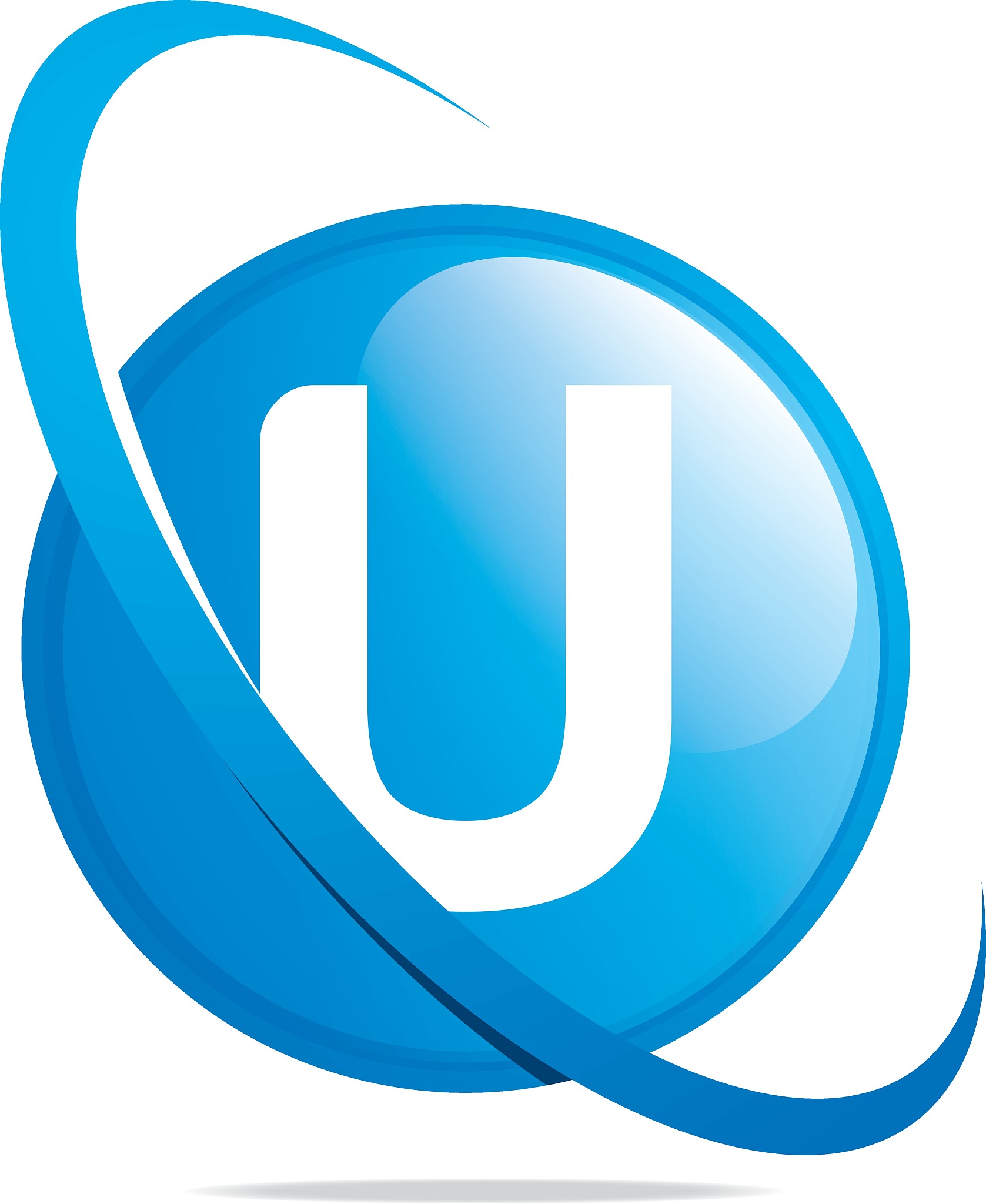 circle globe round letter u