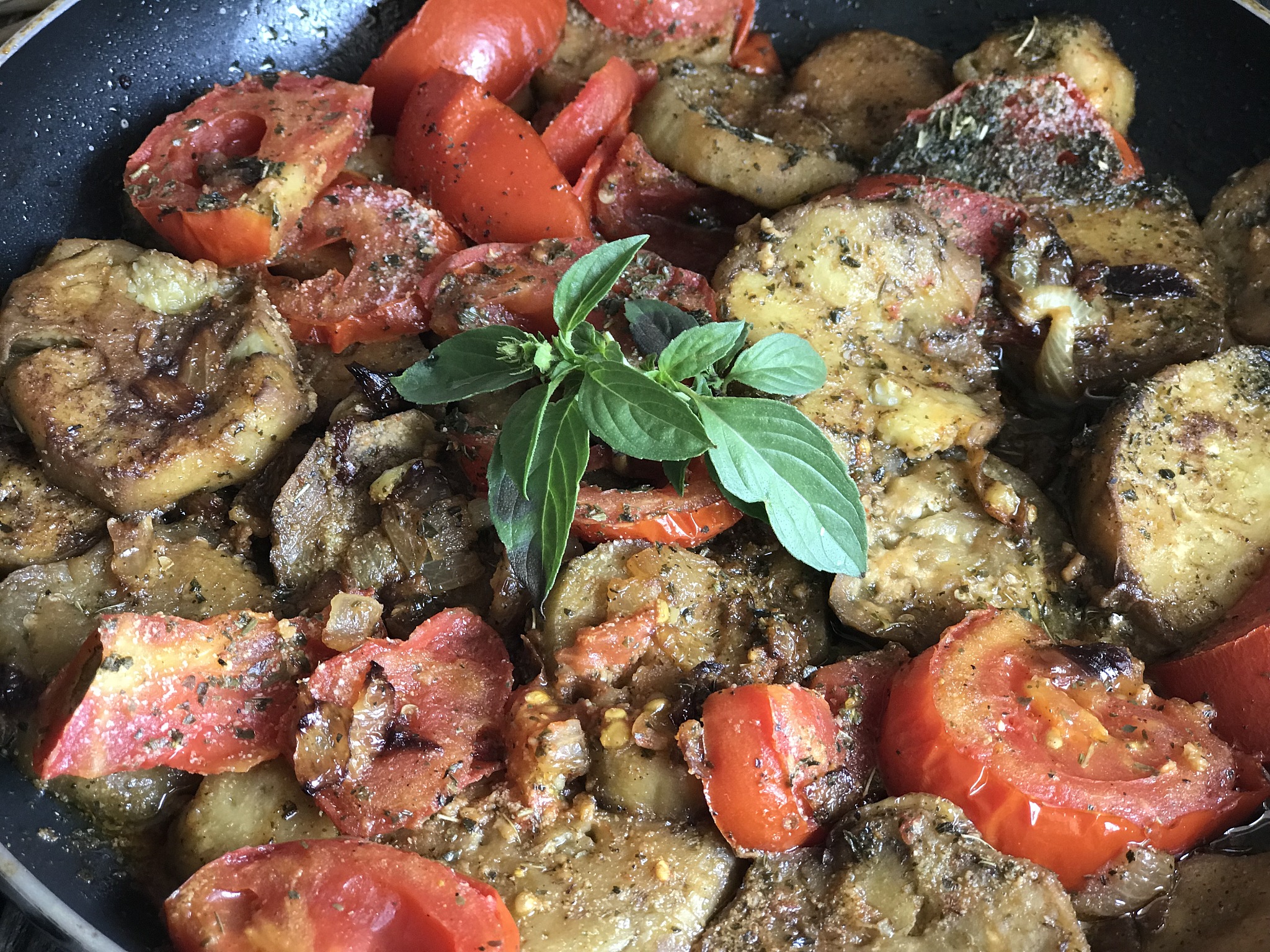 delicious food with eggplant
