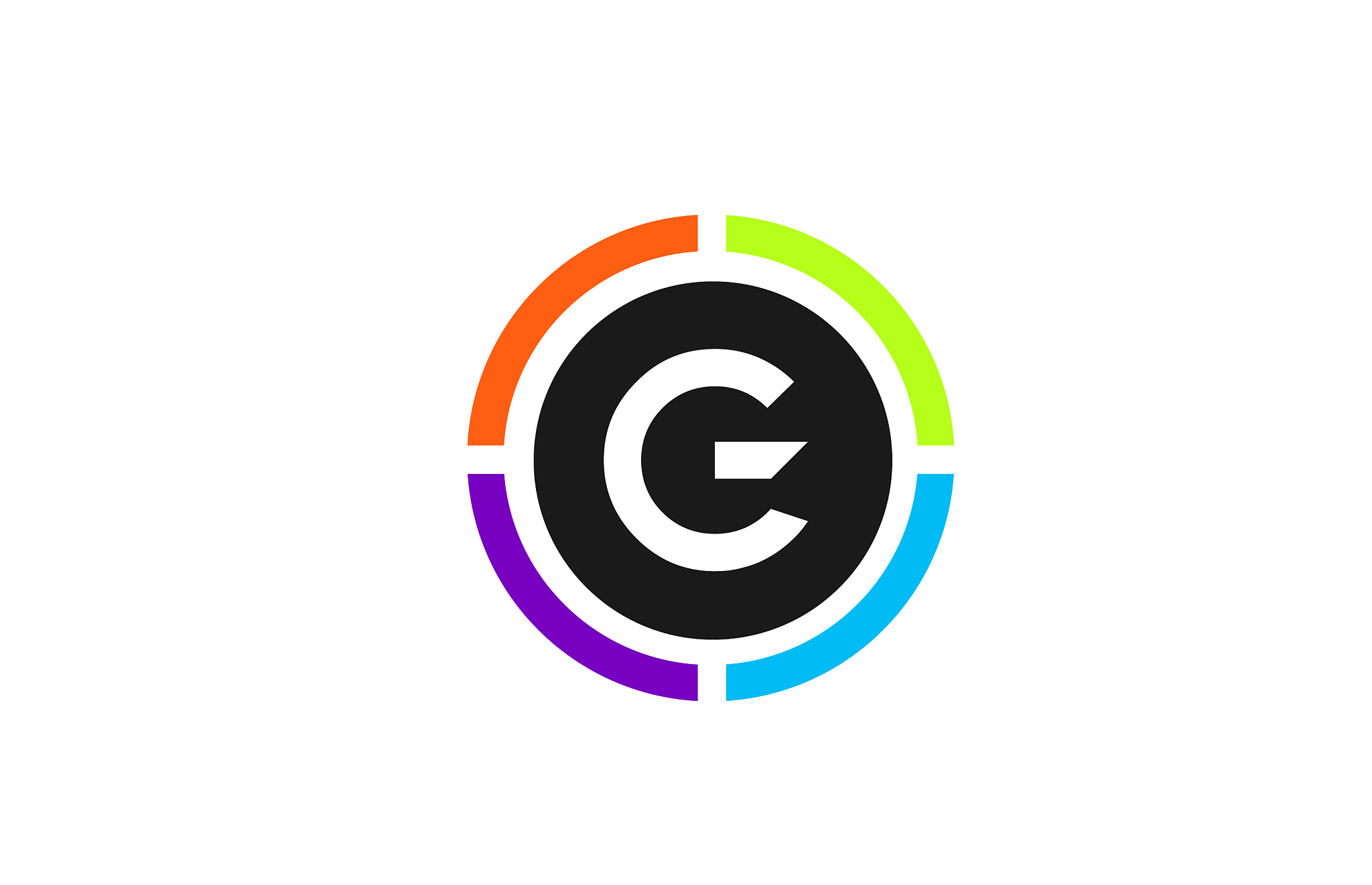 g colored alphabet letter logo icon design