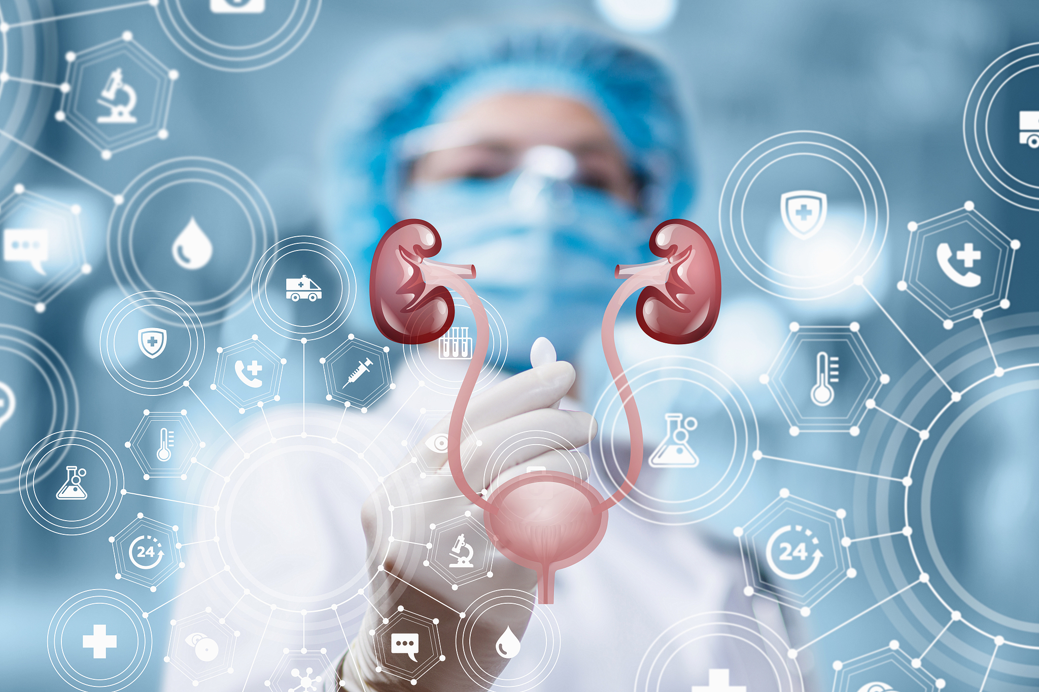 concept of treatment of the urinary system with drugs.