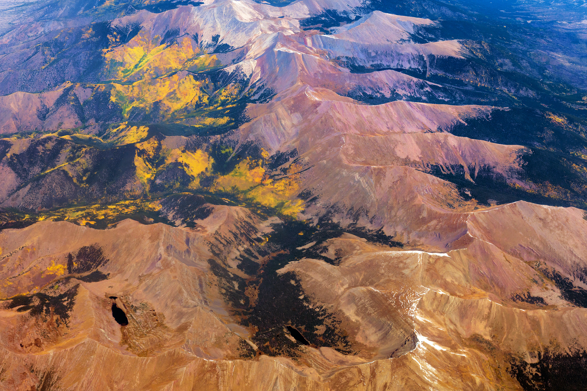 arial view of colorado mountains,mount sneffels, colorado, usa