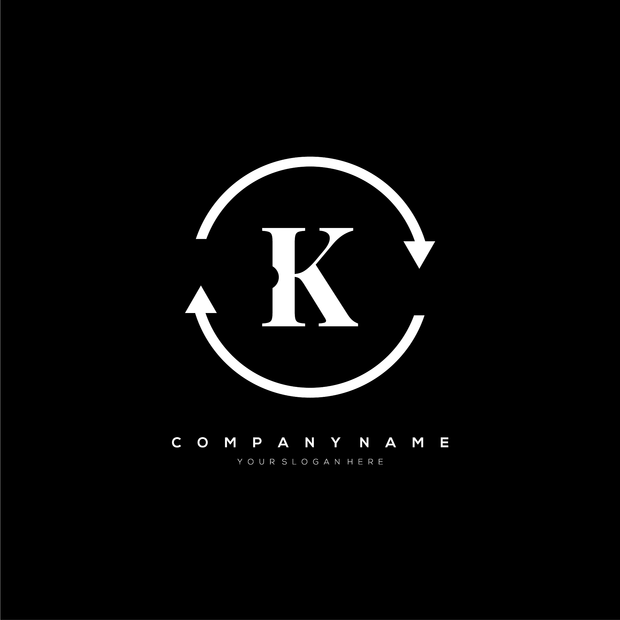 k letter logo template
