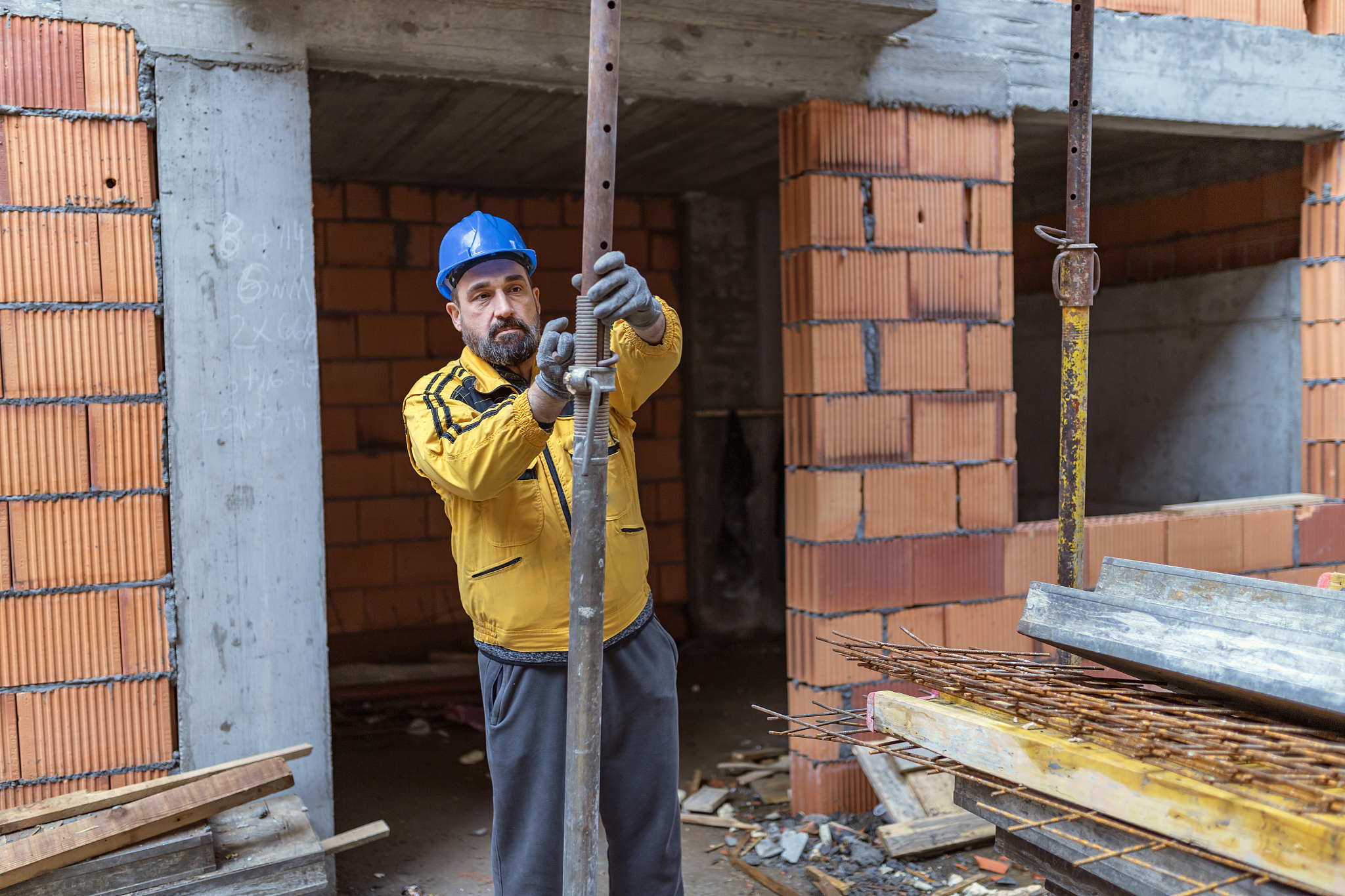 construction worker on the building site