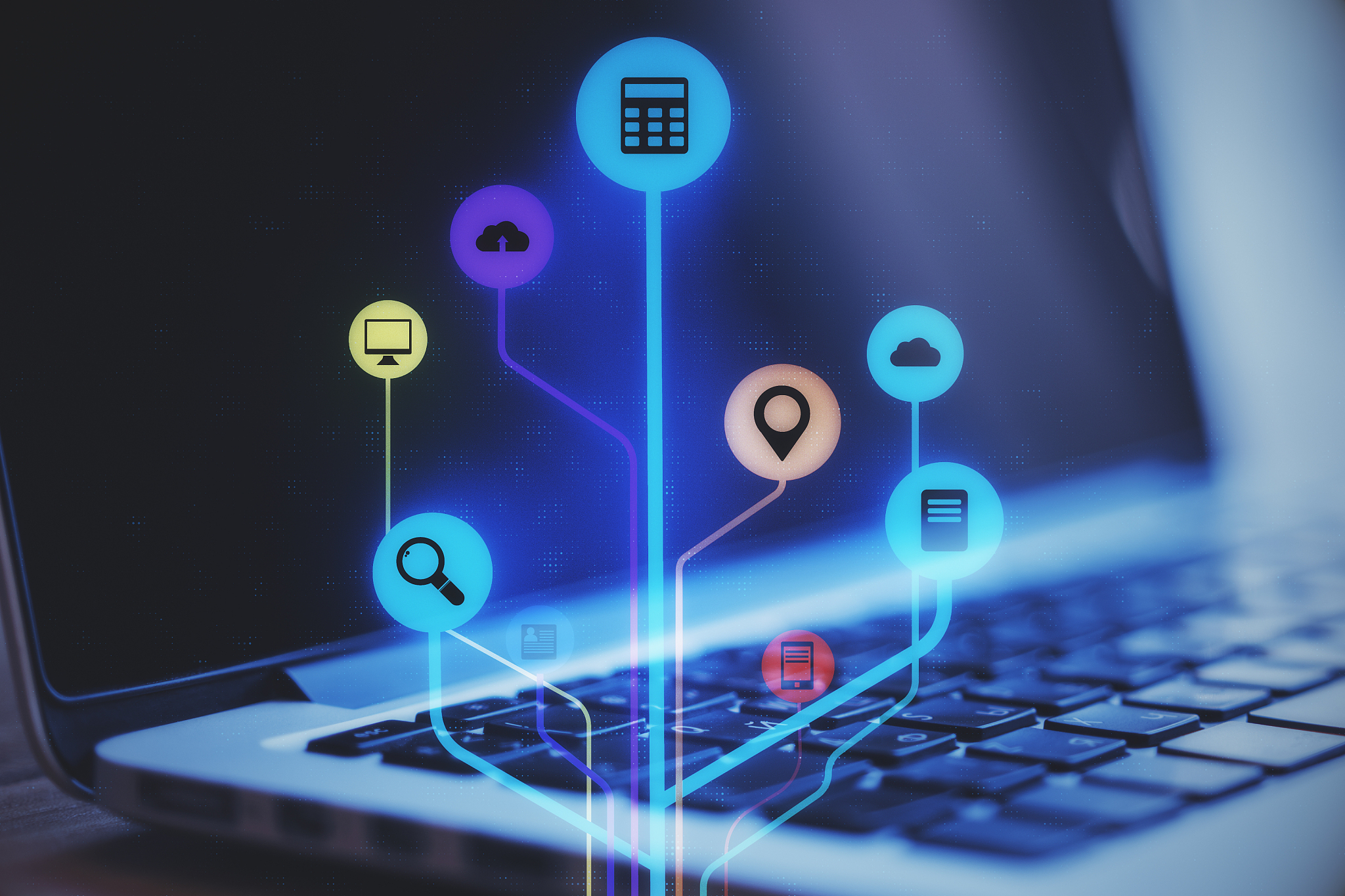 social media and software concept
