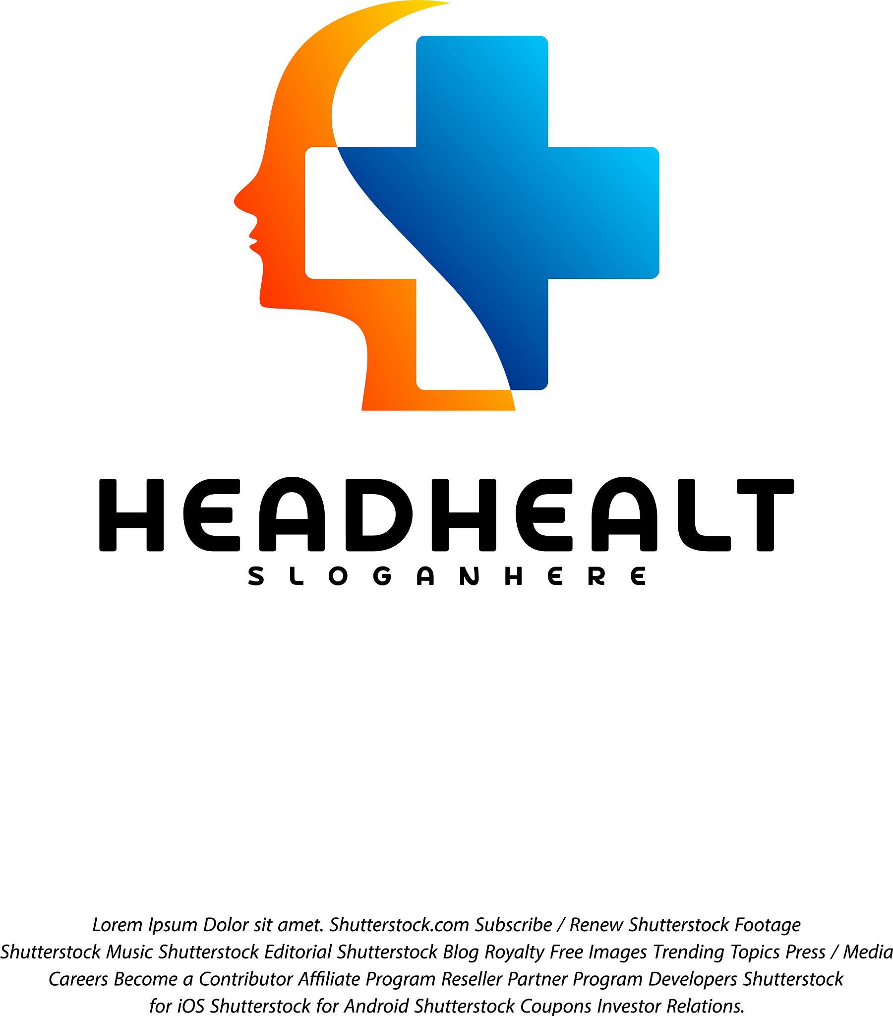 head health logo template head intelligence logo