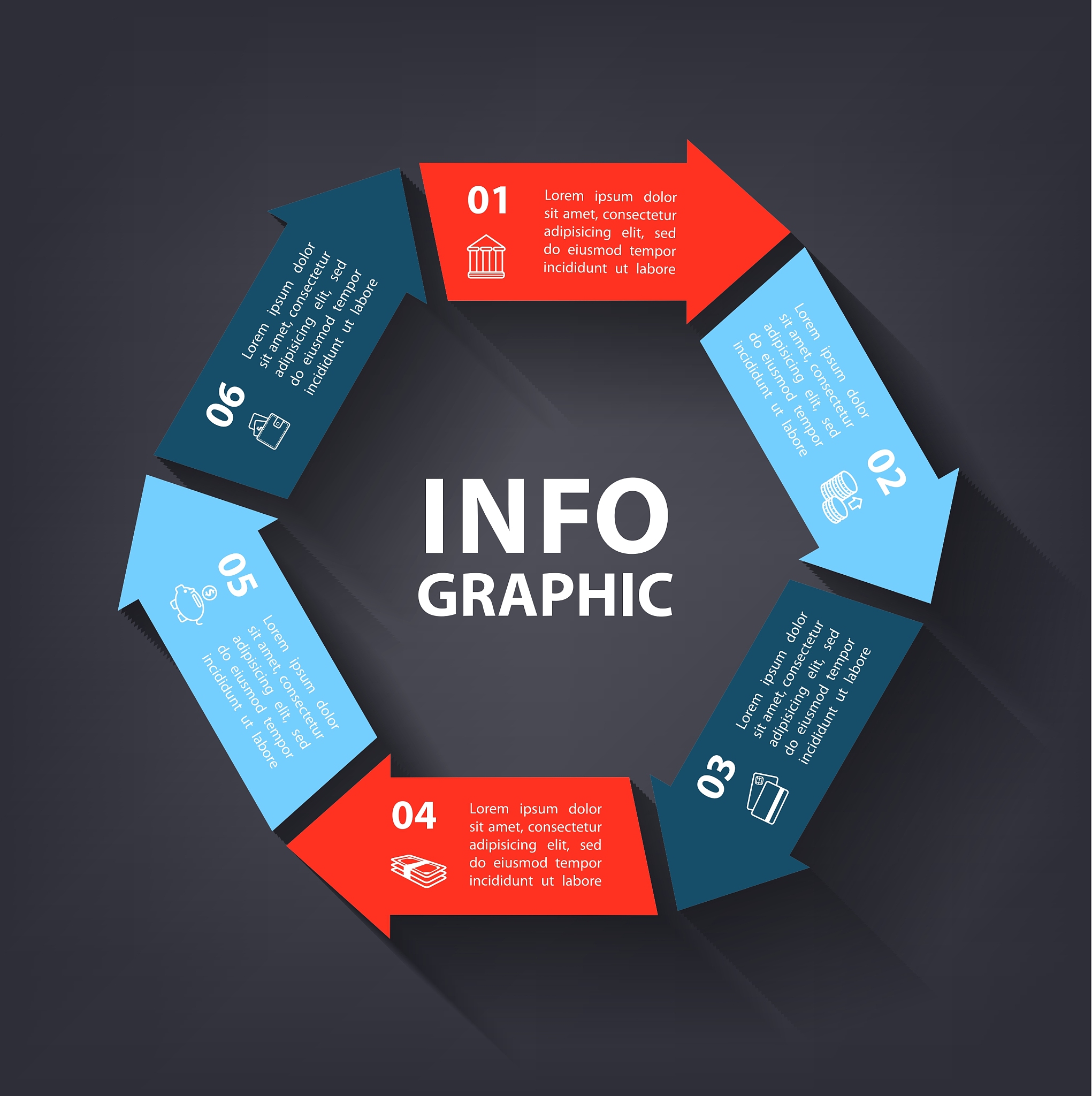 colorful loop infographic template for